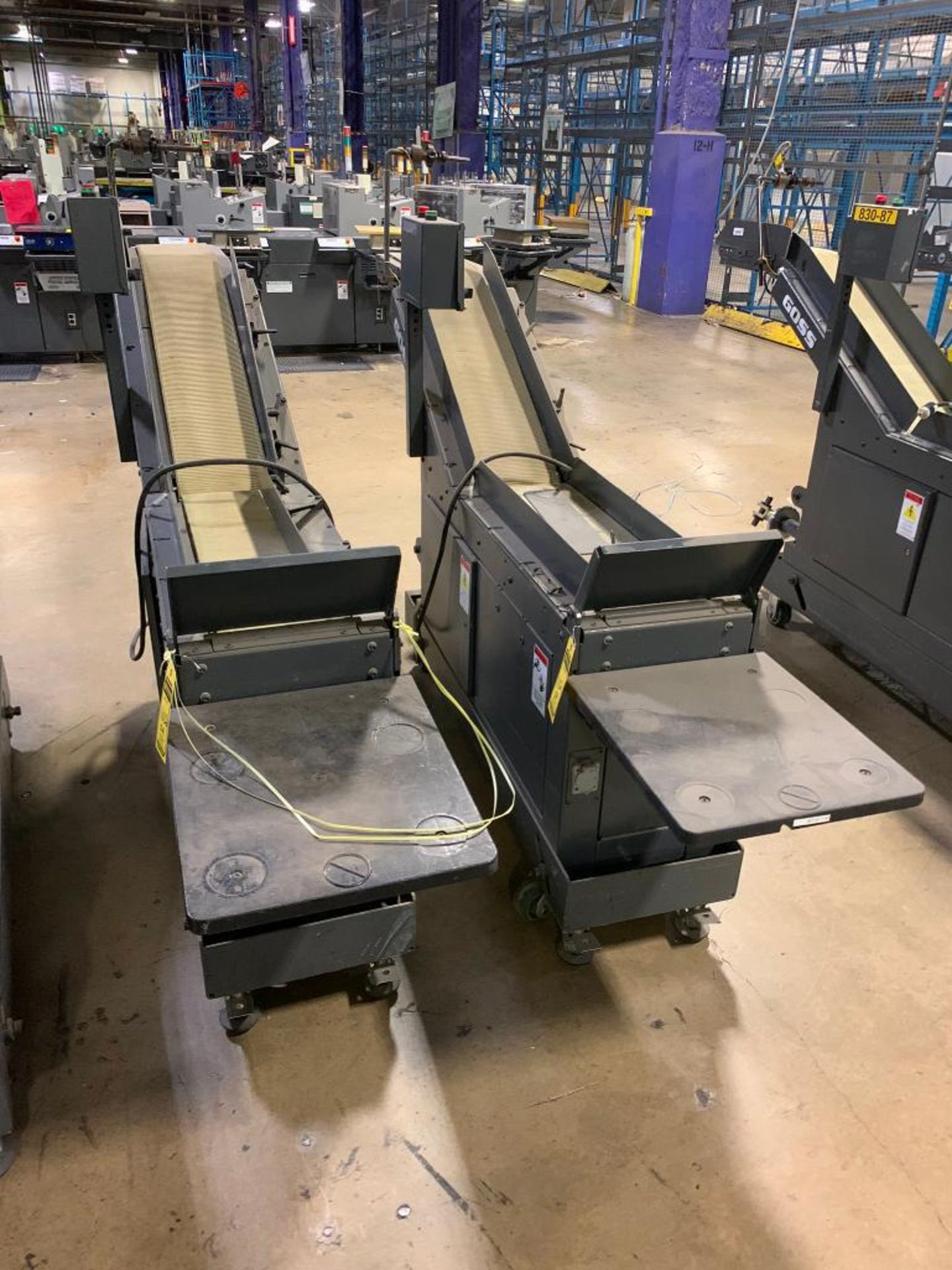 (4x) Goss Incline Conveyors, Model NP227/F400359, F400355, F400356, F400358, 9" W Belt - Image 4 of 7