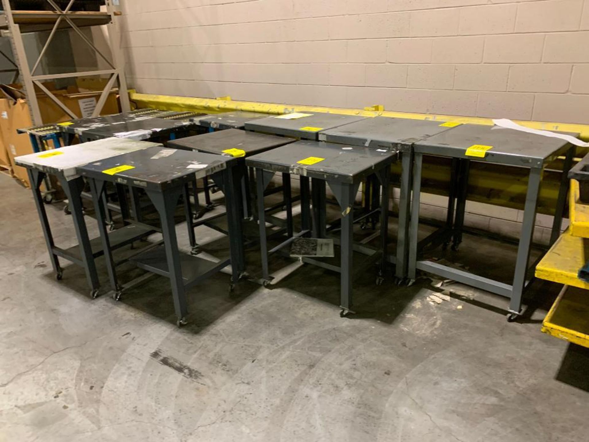 Assorted Tables on Wheels, Gravity Conveyor