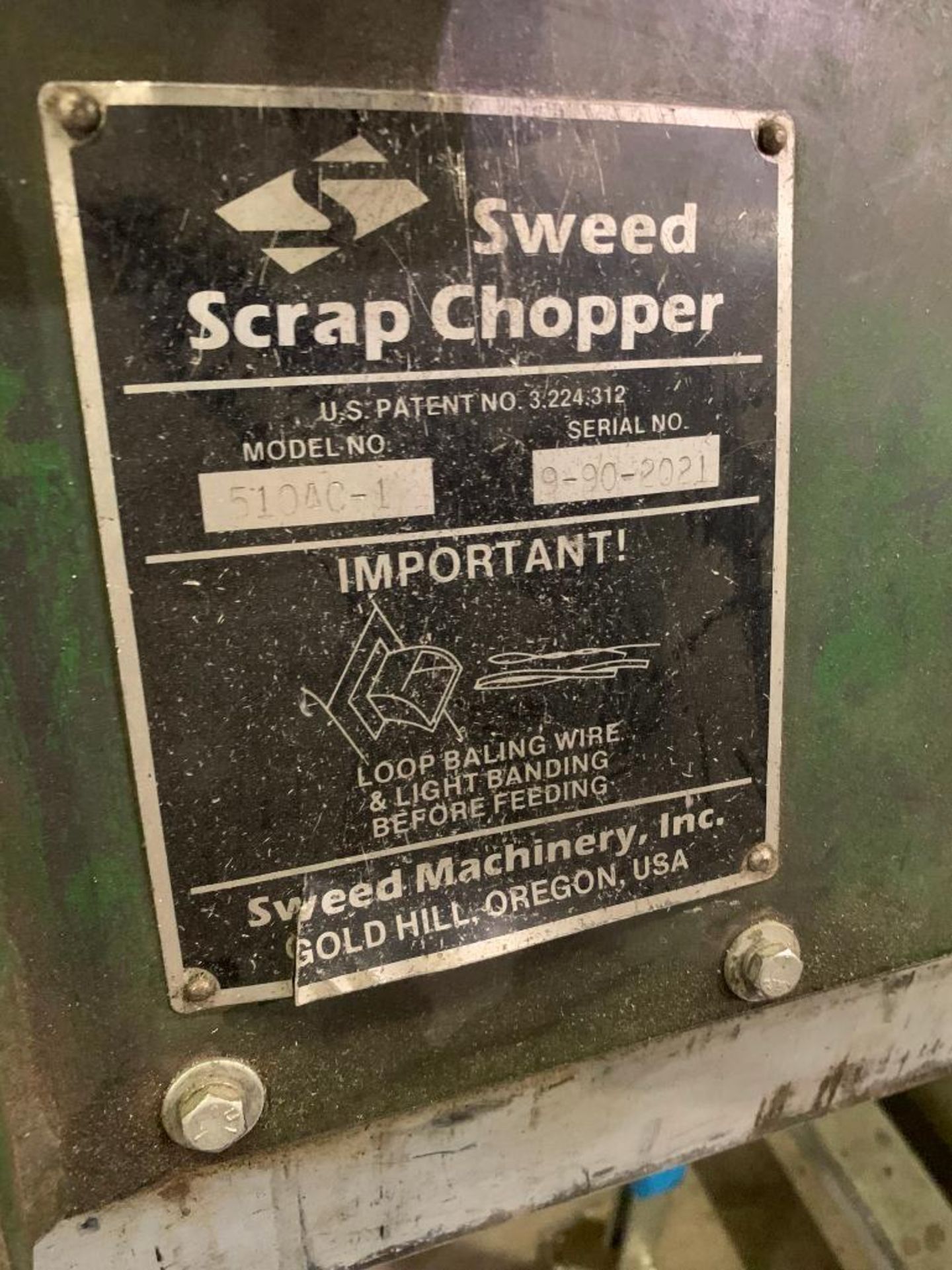 Sweed Scrap Chopper, Model 510AC-1, S/N 9-99-2021 - Image 4 of 4