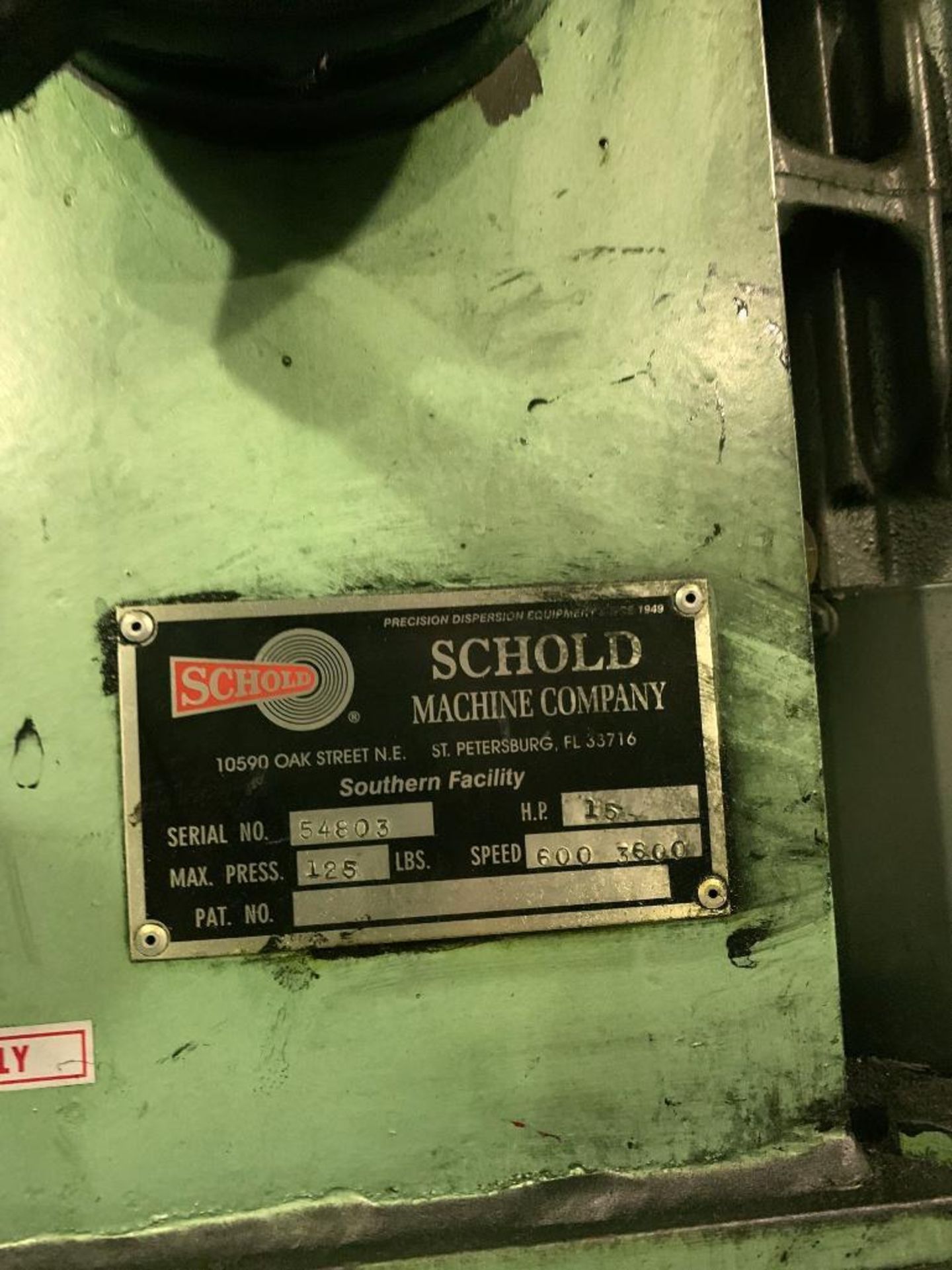 Schold Machine Co. Ink Barrel, 25-HP, S/N 54803 - Image 5 of 9