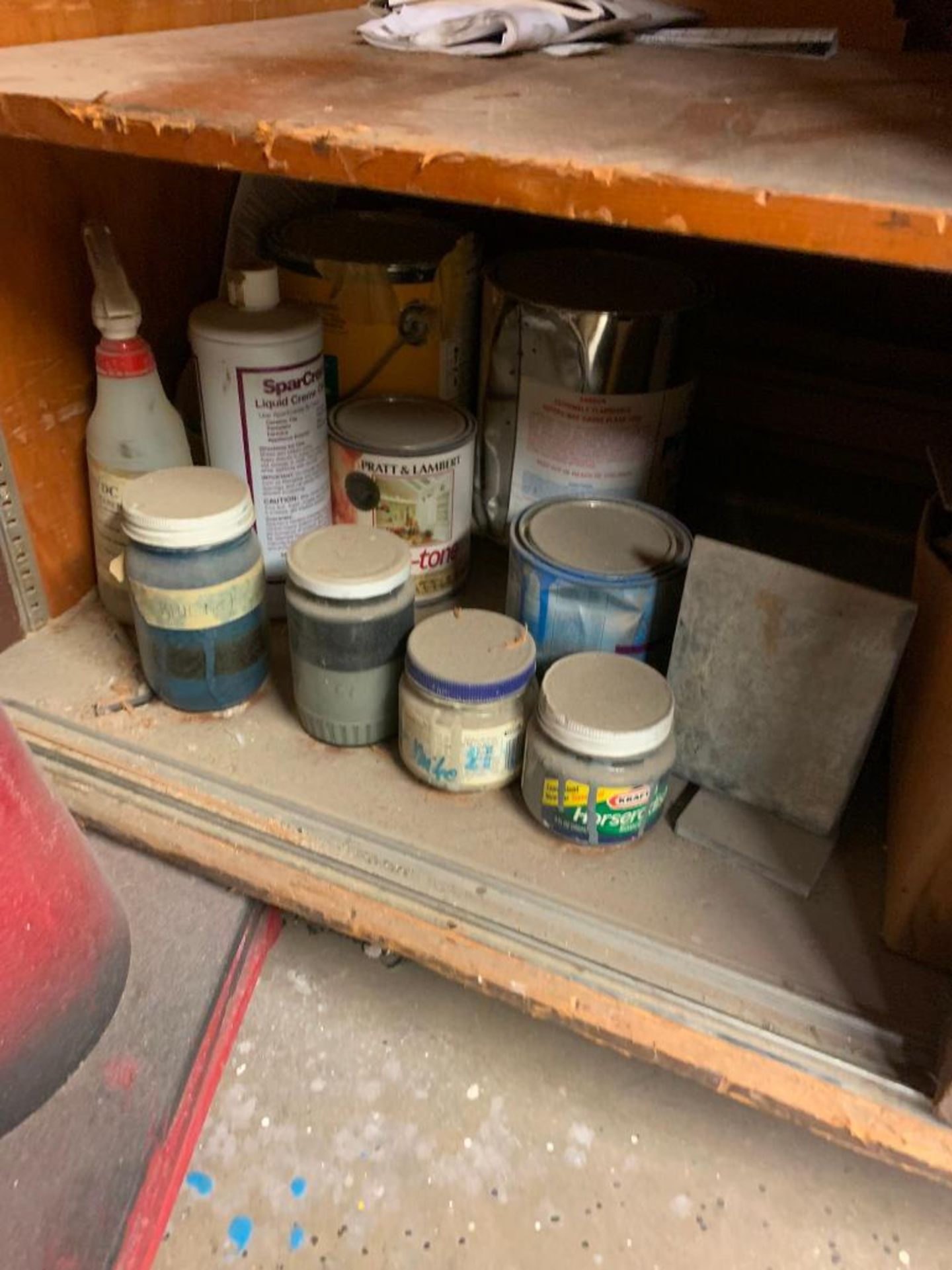 Remaining Contents of Wood Shop; Shelves, Wood Cabinets & Lockers w/ Hardware, Hand Tools, Brackets, - Image 7 of 34