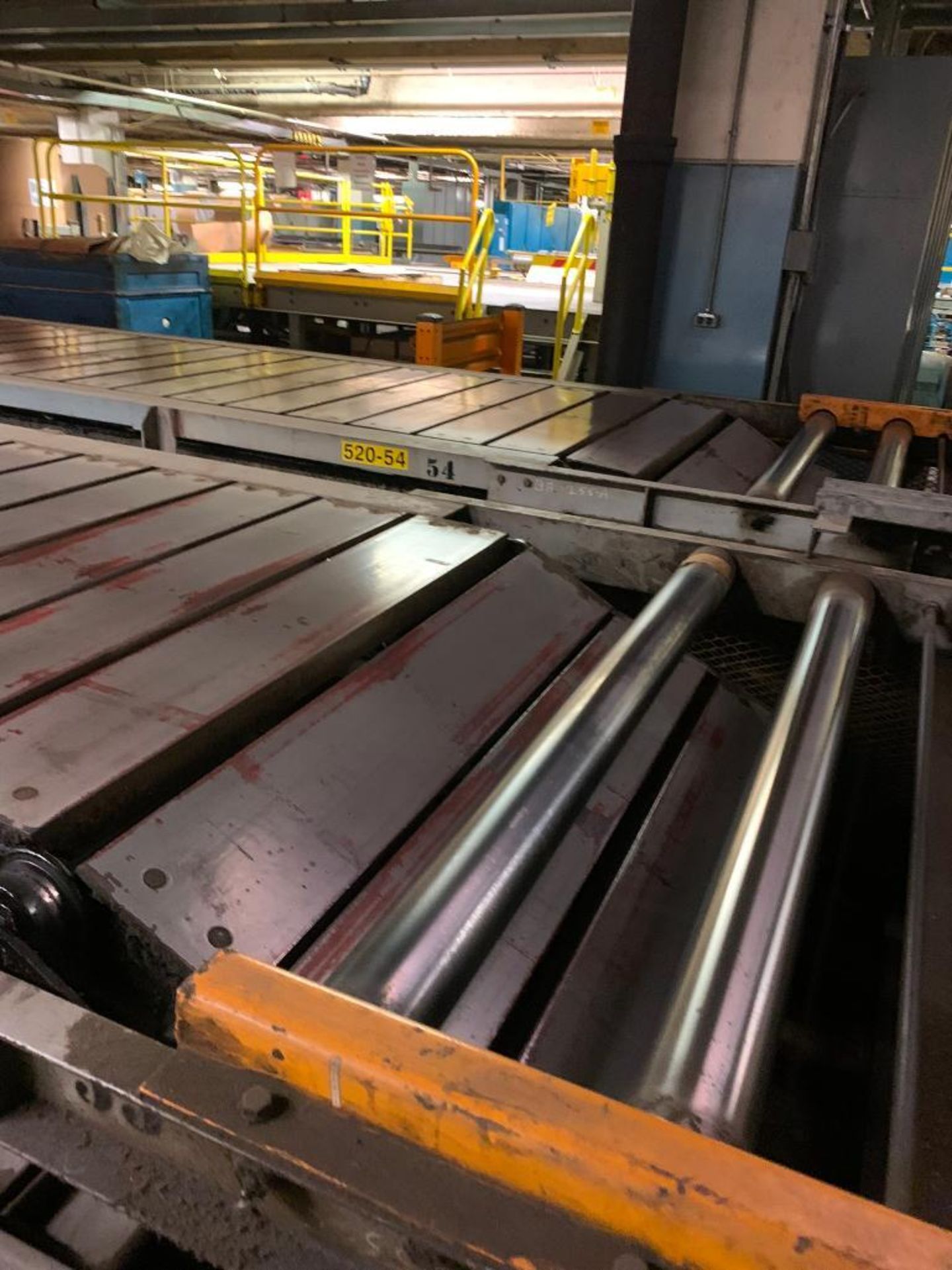 350' of Steel Power Roller/Plate 48" Conveyor, (6) 103" Hydraulic Lift Gate Sections, Photo Switches - Image 12 of 18