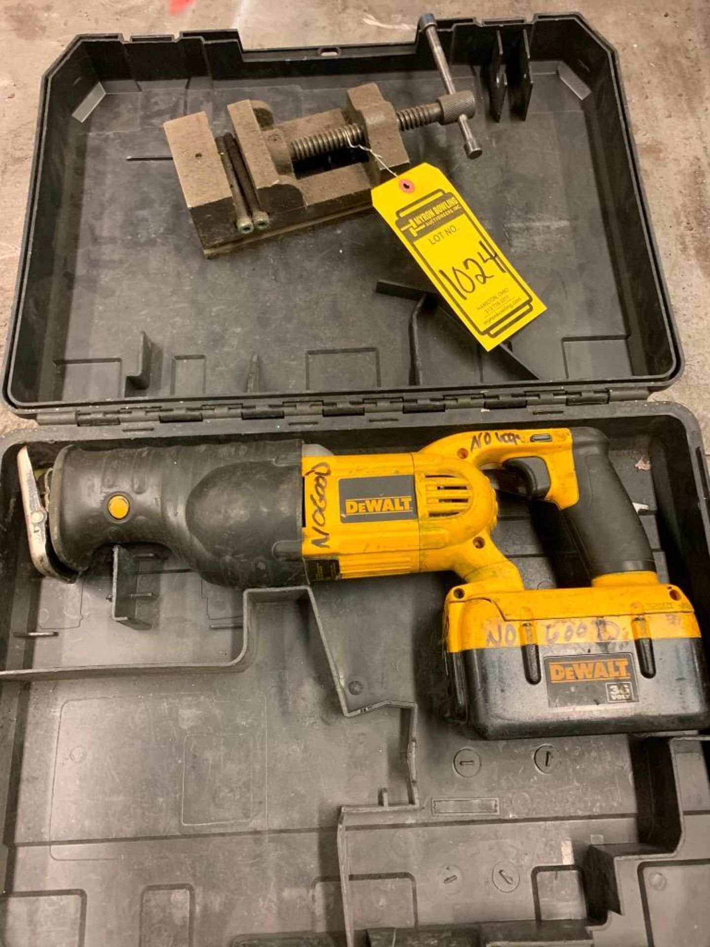 (2) Milwaukee Electromagnetic Drills & Dewalt 36V Sawzall, 3-1/2" Machine Vice - Image 5 of 5