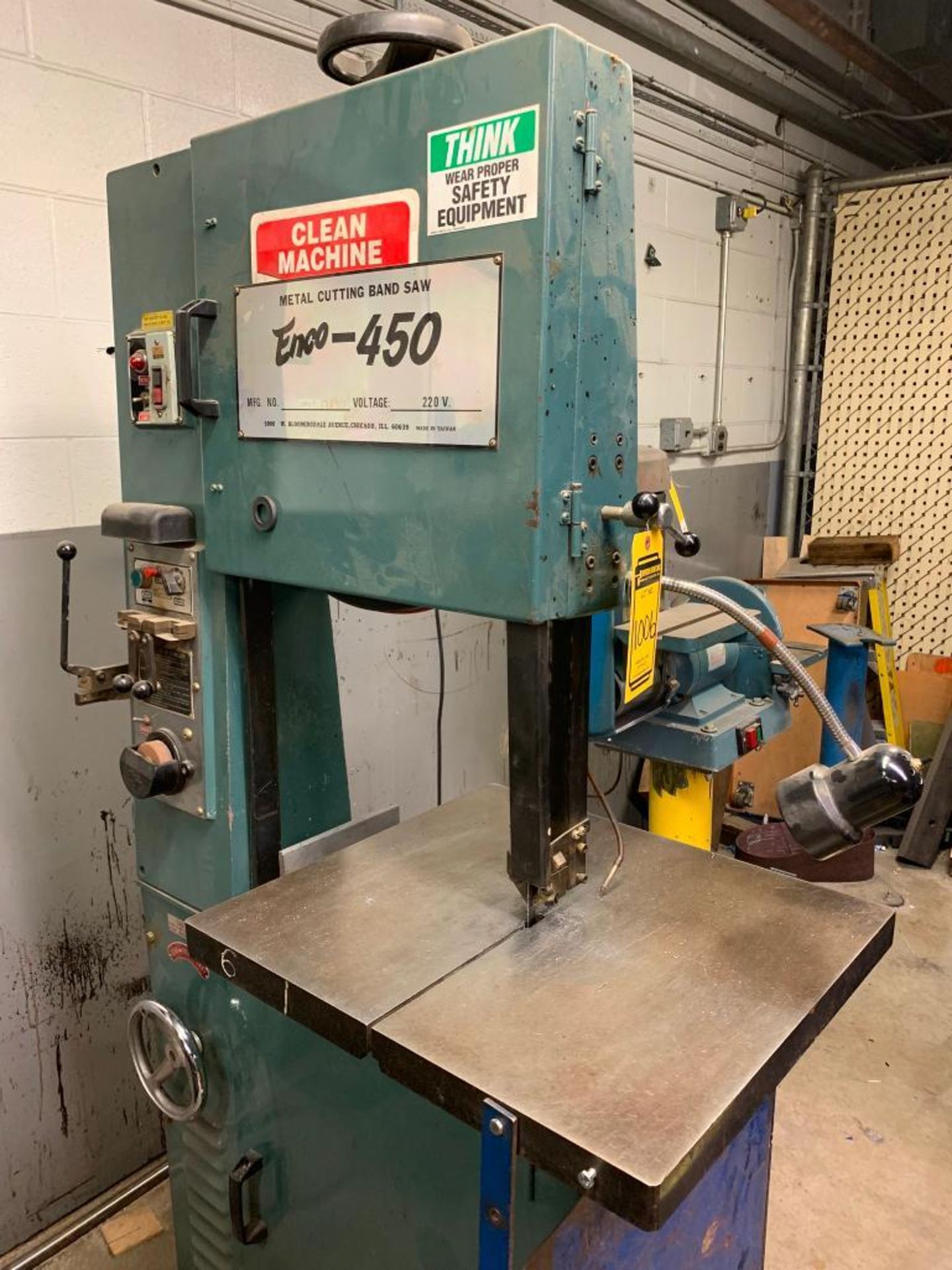 Enco Vertical Band Saw, Model 450, Band Welder, 20" X 22-1/4" Table, S/N 8345663 - Image 3 of 5