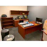 Contents of Office; Solid Wood Desks, Hutch, Bookshelf, Table, & Chair