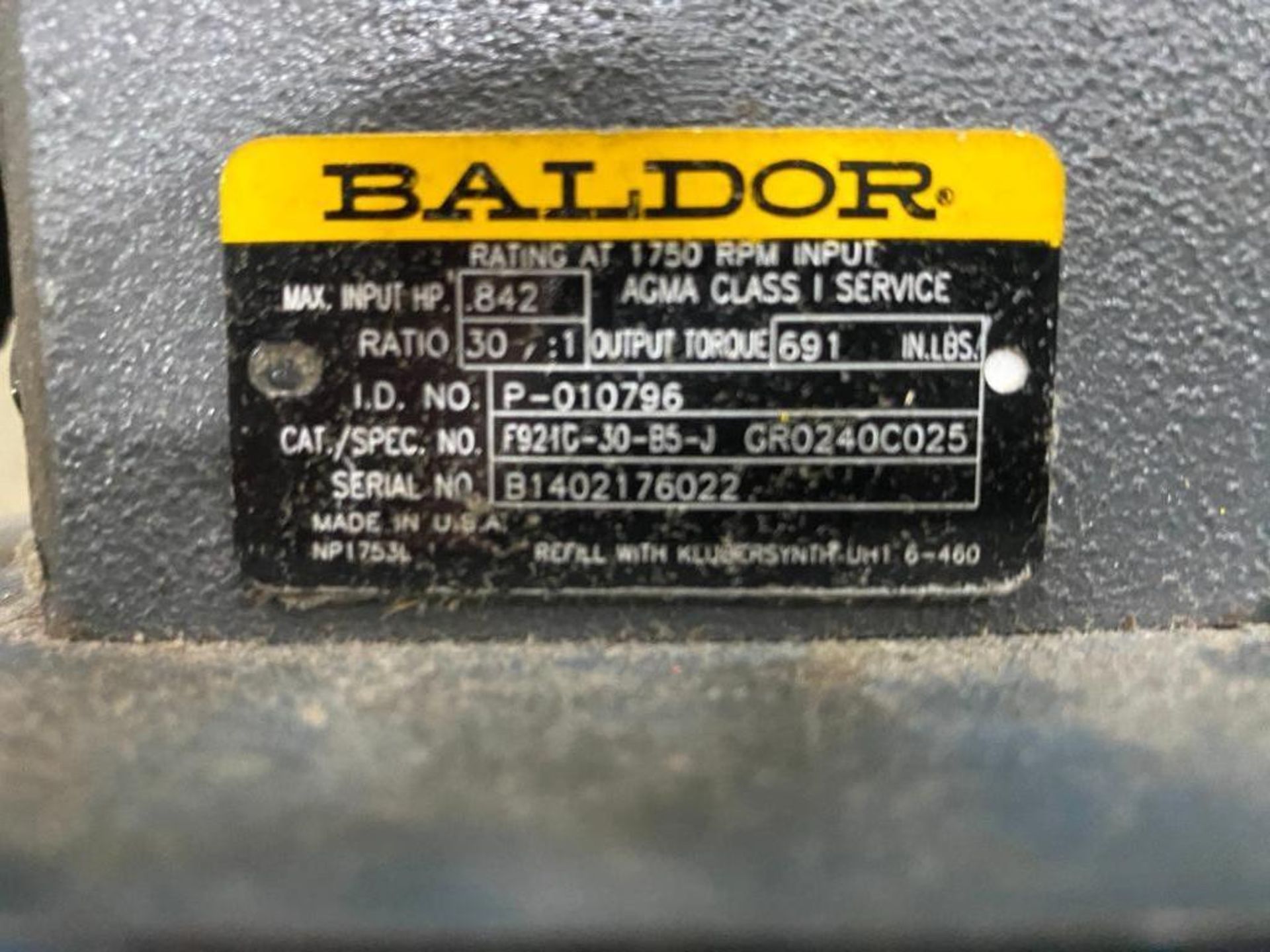 Baldor Gear Reduction Box, Part No. P-010796 - Image 2 of 2