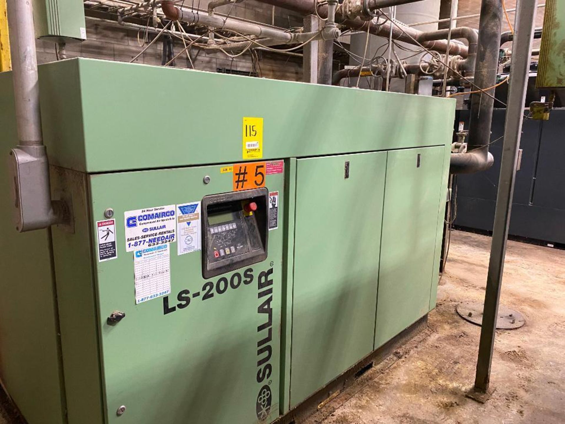 Sullair Air Compressor, Model LS-200S, S/N 201604010007, 150 AC, Max. Operating Pressure 135 PSI, 46 - Image 2 of 2