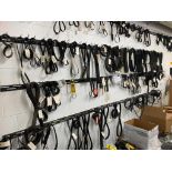 All Belts Hanging on Wall in Parts Room