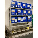 Lube Rack w/ (12) 60-Gal. Lube Tanks, Spill Tray, & Pallet Racking