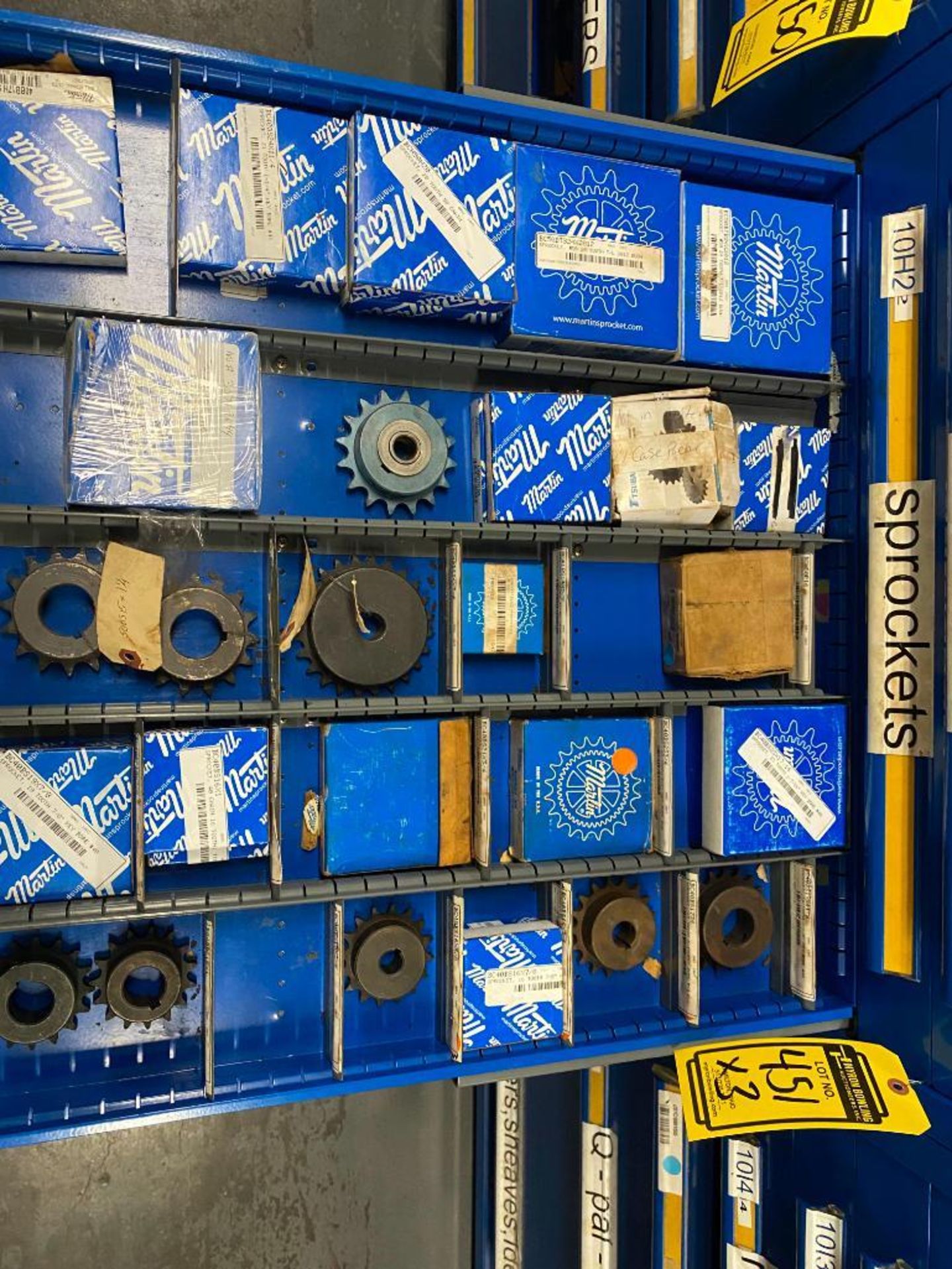 (3) Equipto Cabinets & Contents of Sprockets, Baler Parts, & Chain Repair Parts - Image 4 of 26