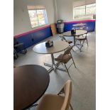 Contents of Break Room; (5) Tables, Approx. (20) Chairs, Trash Cans, & Shelf