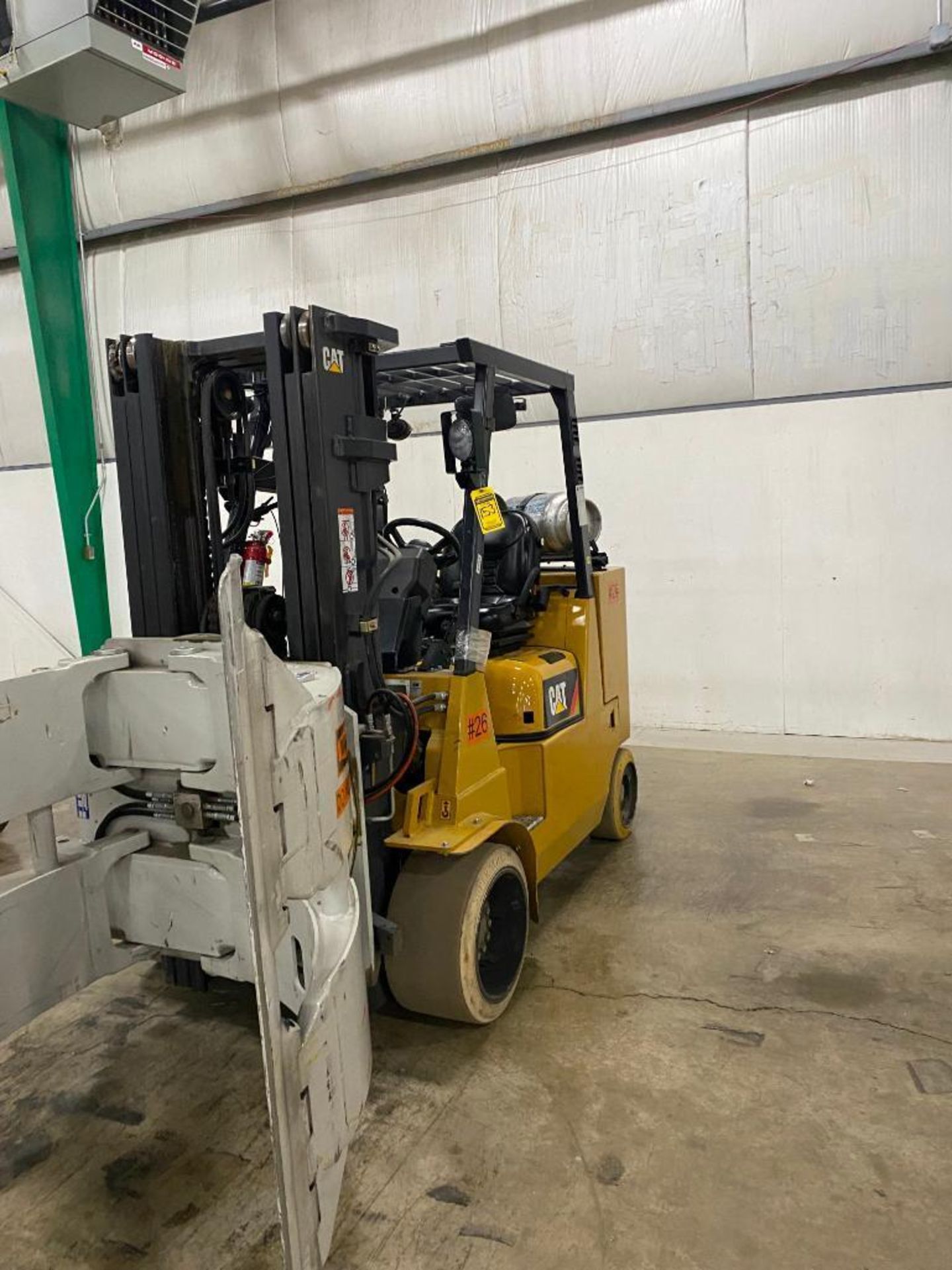 Caterpillar GC55K Forklift w/ Roll Clamp, S/N AT88B10163, 3-Stage Mast, Solid Non-Marking Tires, LP - Image 2 of 6