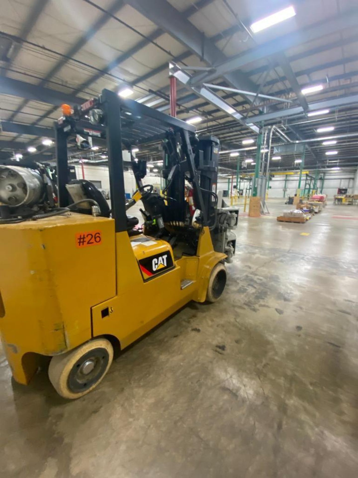 Caterpillar GC55K Forklift w/ Roll Clamp, S/N AT88B10163, 3-Stage Mast, Solid Non-Marking Tires, LP - Image 3 of 6