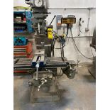 Bridgeport 1-1/2 HP Vertical Mill, 9" x 36" Table, w/ Te-Co 6" Machine Vise, Dual DRO, S/N 118756, 2