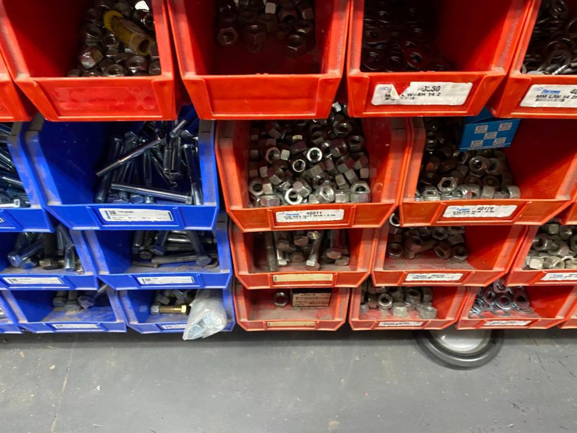 Bolt Bins Down Wall & Contents of Nuts, Bolts, Screws, & Washers - Image 5 of 12