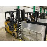 Caterpillar 2C5000 Forklift w/ Box Clamp, S/N AT9044554, 3-Stage Mast, Solid Non-Marking Tires, LP G