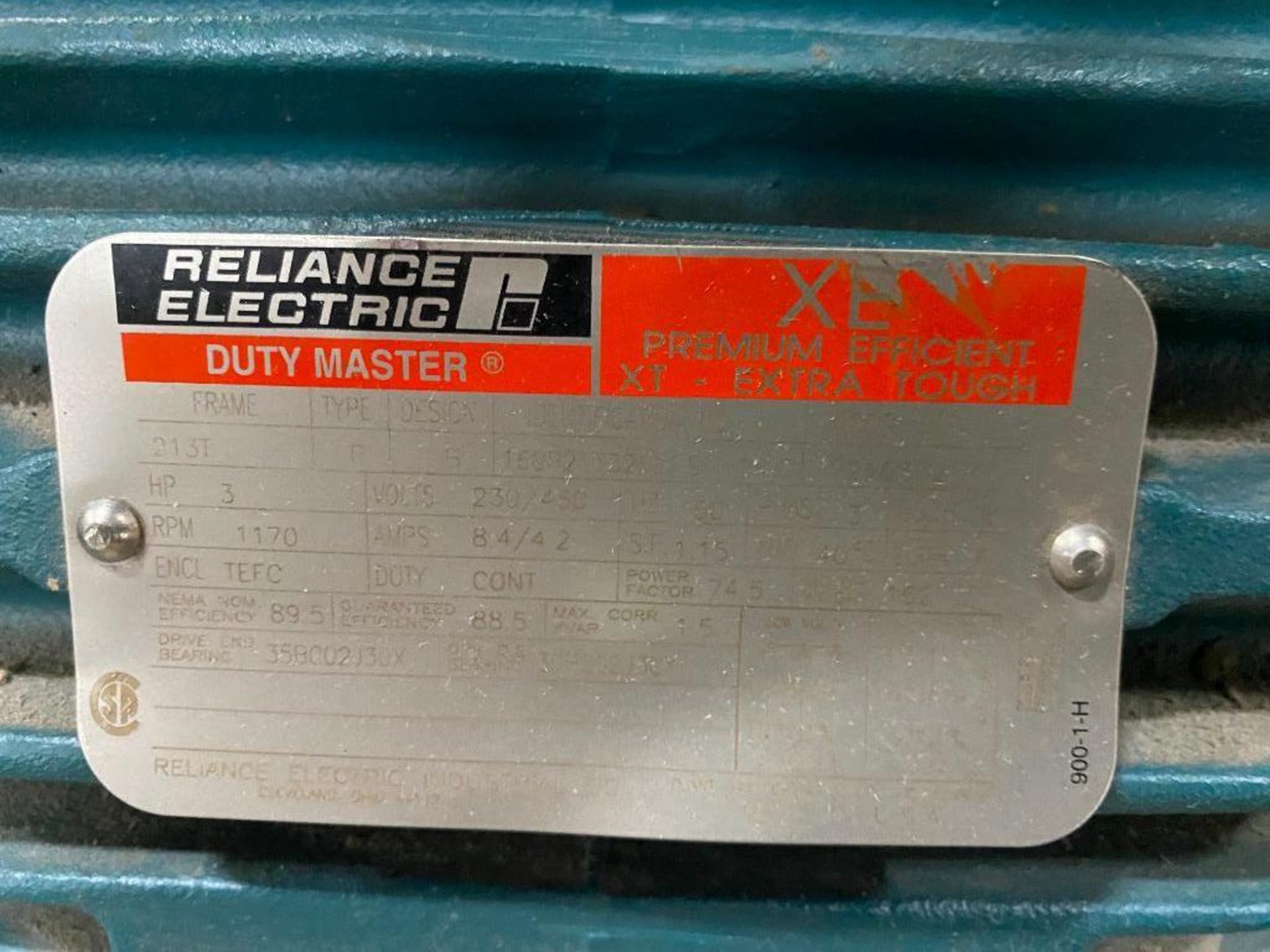 Reliance 3 HP Electric Motor, 230/460 V, 1170 RPM, 60 Hz, 213T Frame, 3 PH - Image 2 of 2