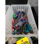 Tote of Screw Drivers & Nut Drivers
