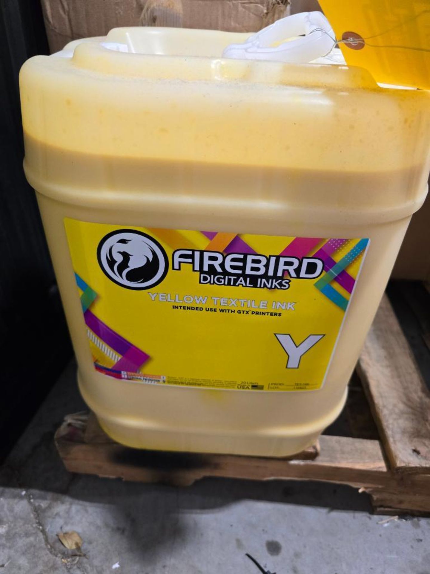 Firebird Yellow Textile Ink, 20-Liter Container, Product: TEY-166