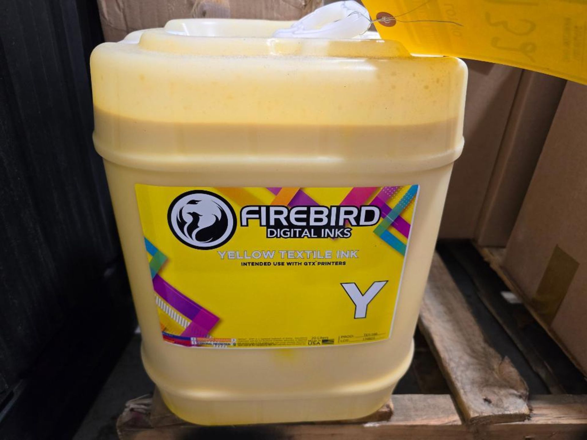 Firebird Yellow Textile Ink, 20-Liter Container, Product: TEY-166