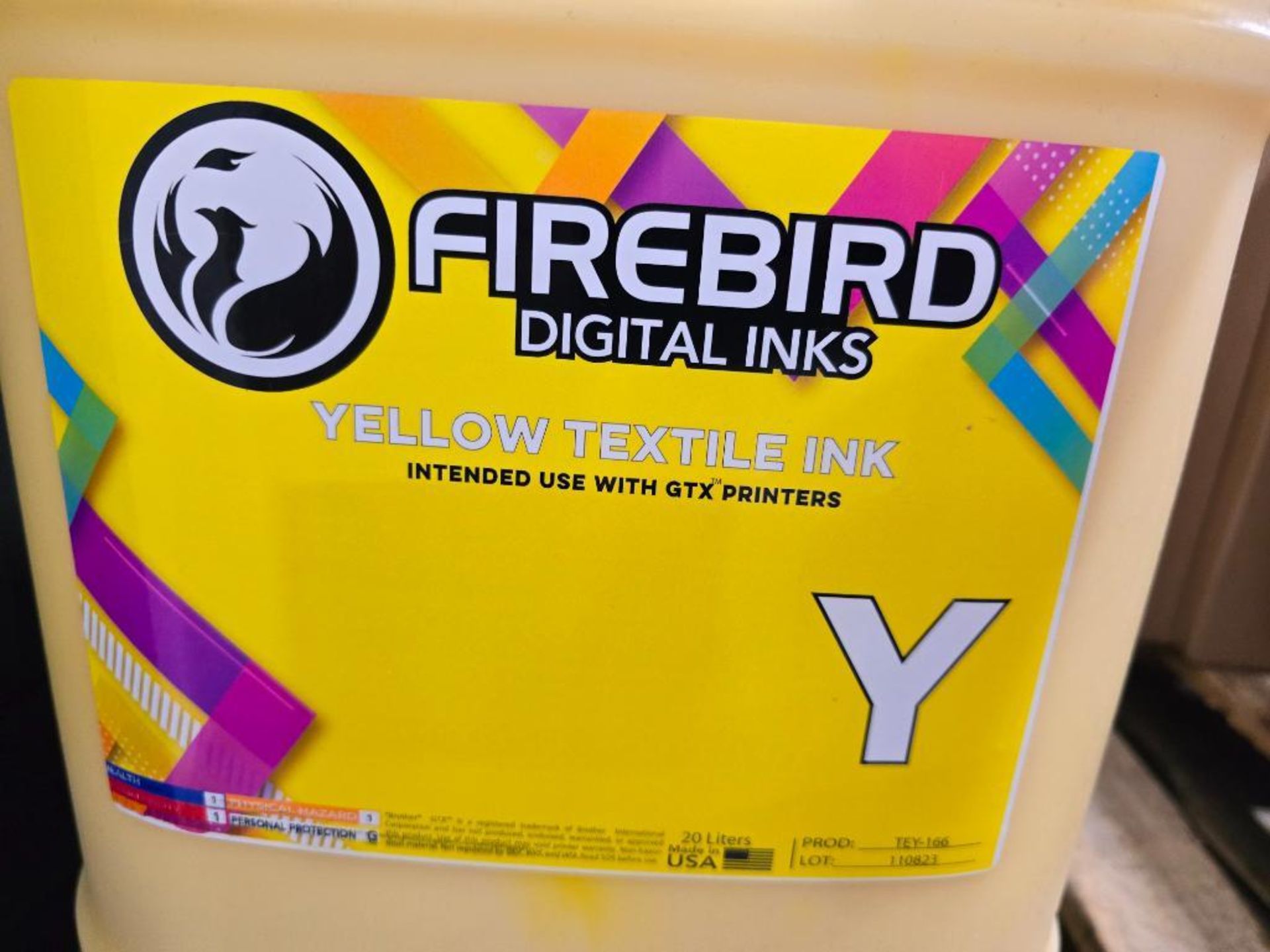 Firebird Yellow Textile Ink, 20-Liter Container, Product: TEY-166 - Bild 3 aus 3