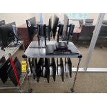 (11) Desktop Computer Monitors on Cart, Cart Included