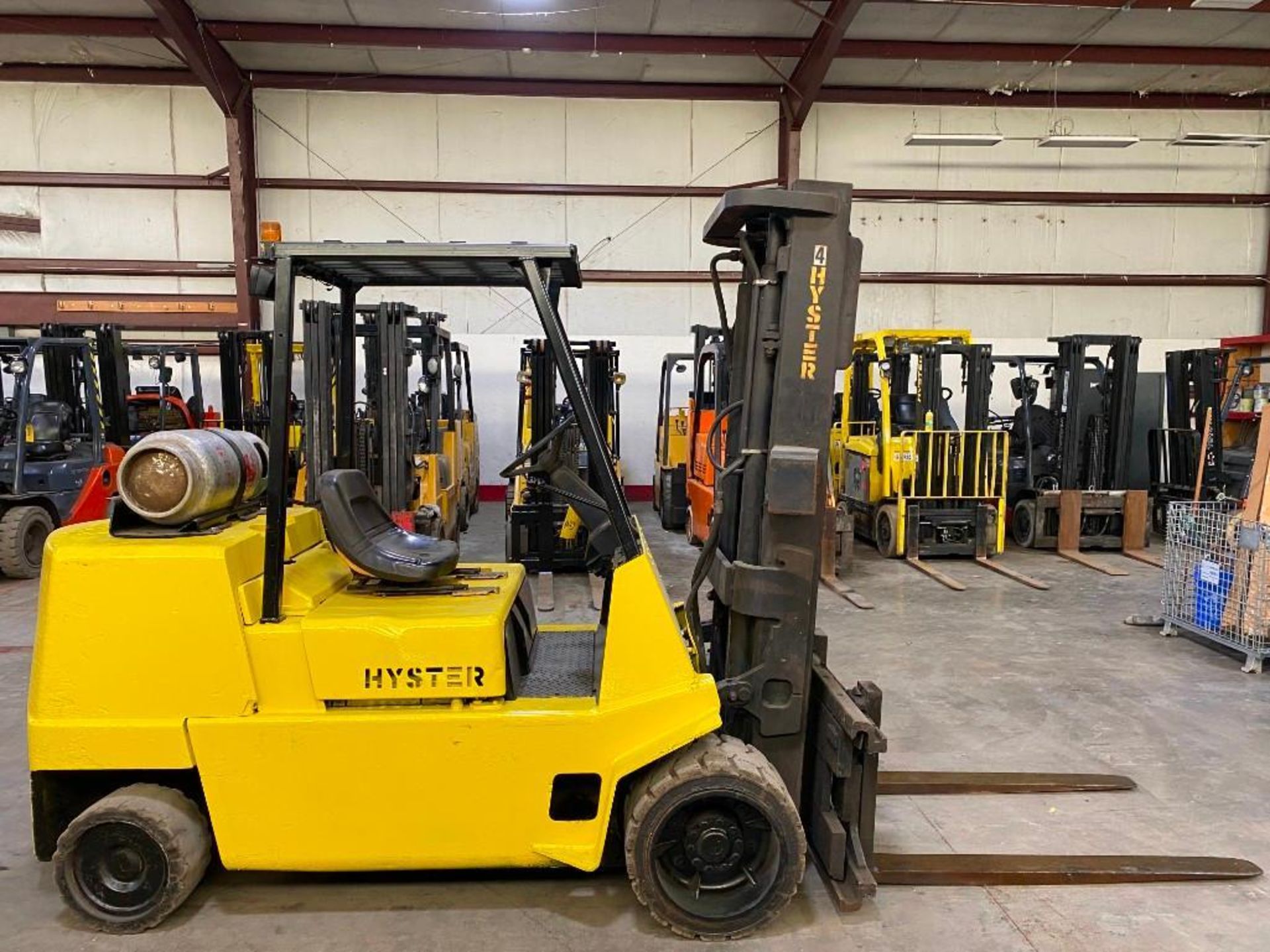 Hyster 10,000-LB. Capacity Forklift, Model S100XL2, S/N D004D09664X, LPG, Treaded Tires, 3-Stage Mas - Image 3 of 5