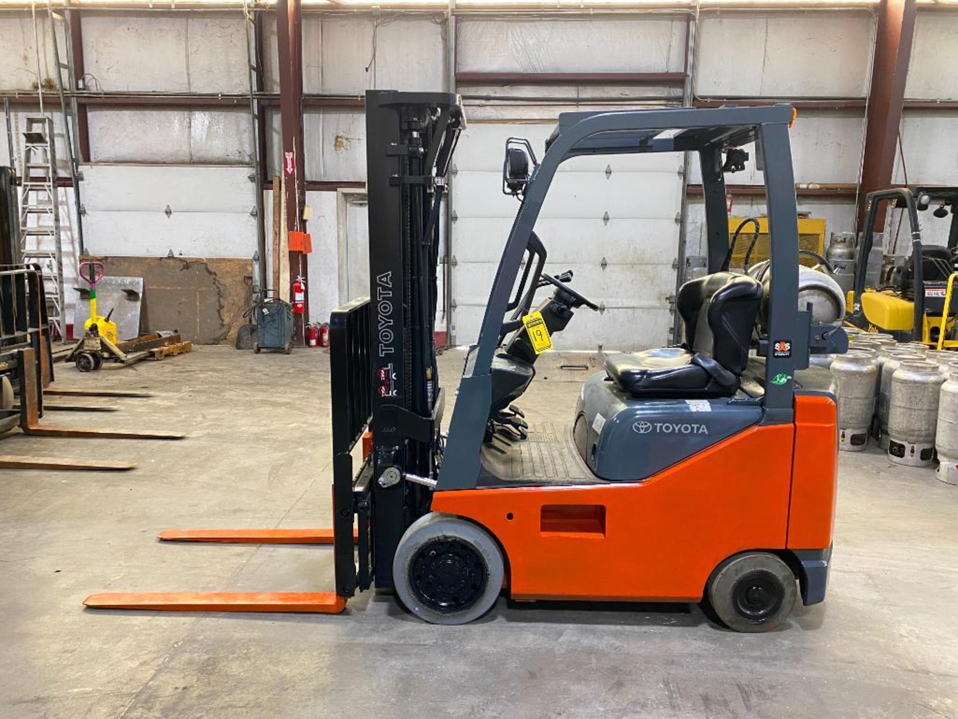 2018 Toyota 3,000-LB. Capacity Forklift, Model 8FGCU15, S/N 37355, LPG, Cushion Tires, 3-Stage Mast,