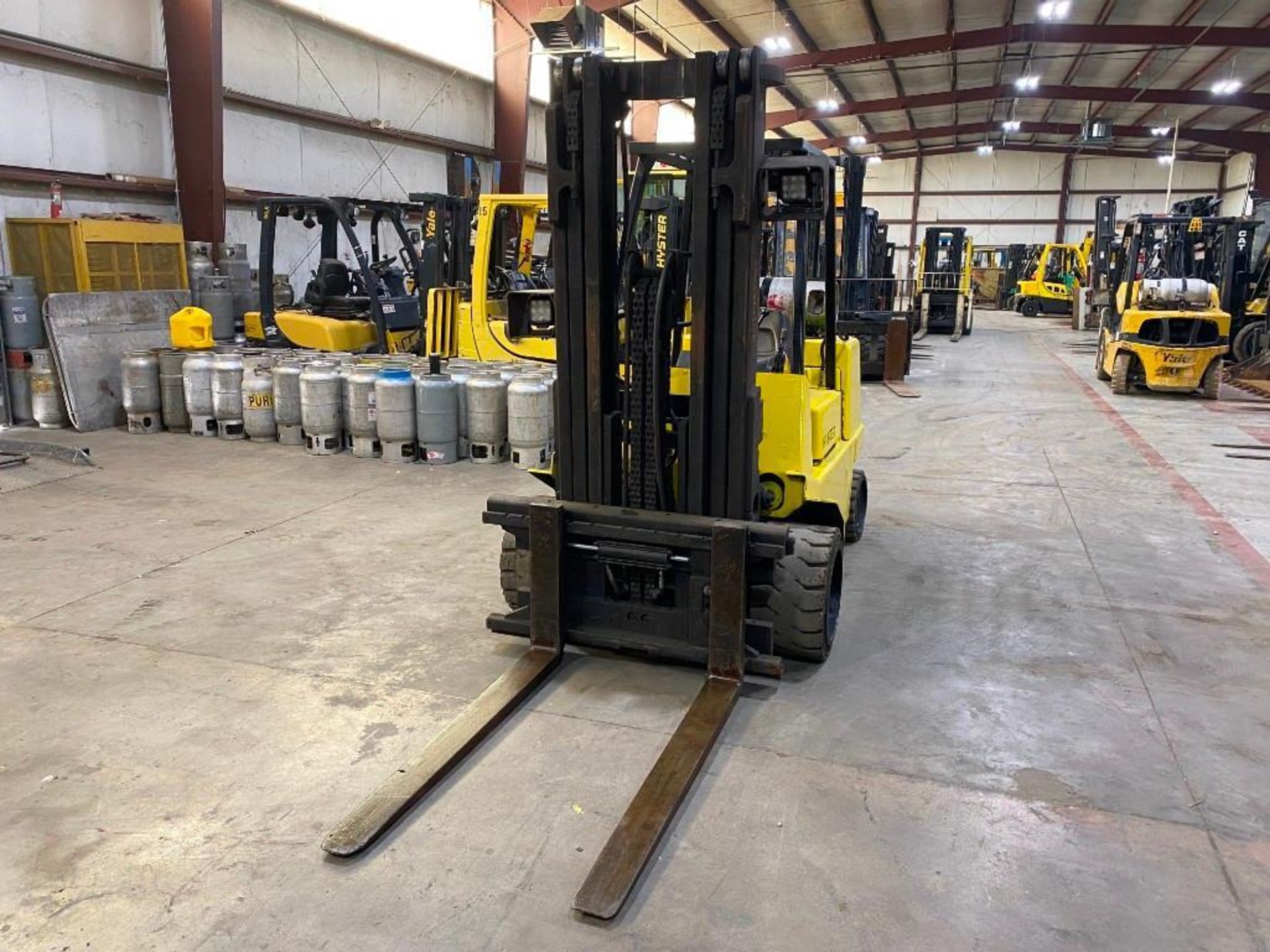 Hyster 10,000-LB. Capacity Forklift, Model S100XL2, S/N D004D09664X, LPG, Treaded Tires, 3-Stage Mas - Image 2 of 5