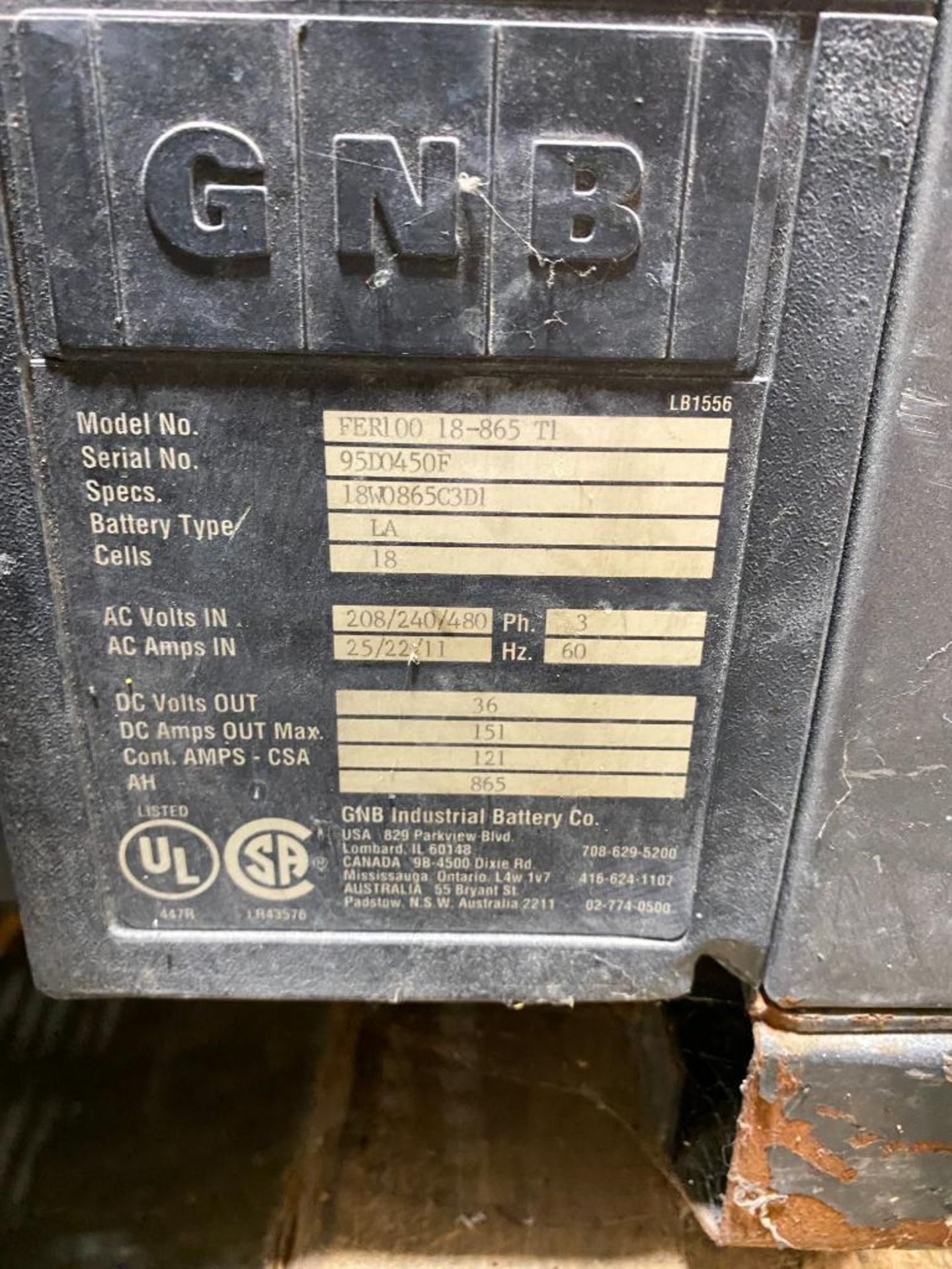 GNB Battery Charger, 36 Volt - Image 3 of 4