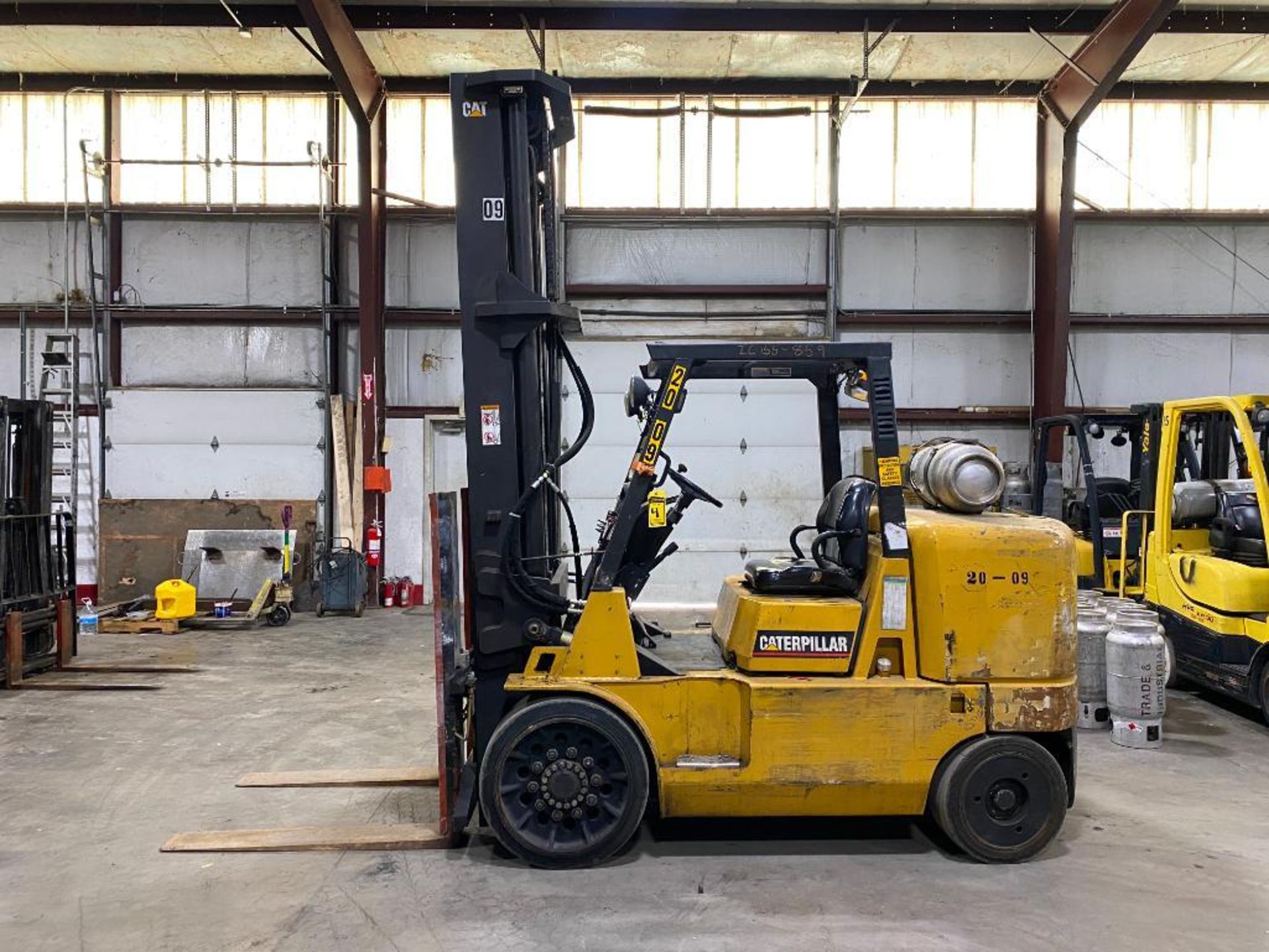 Caterpillar 15,500-LB. Capacity Forklift, Model GC70K, S/N AT8900859, LPG, Cushion Tires, 3-Stage Ma