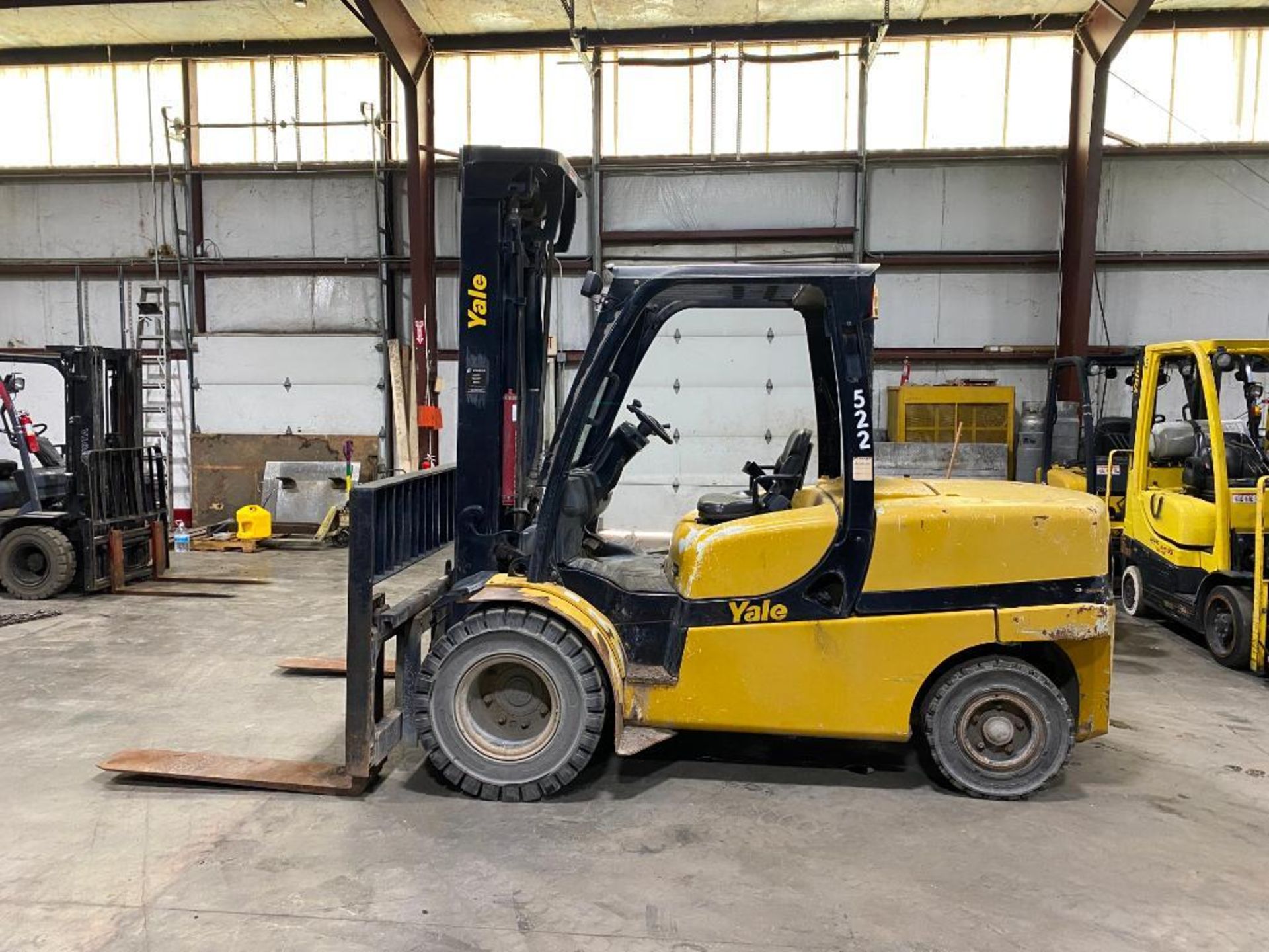 Yale 12,000-Capacity Forklift, Model GDP120VXNCGE112.7, S/N F813V03120F, Diesel, Dual Drive Solid Pn