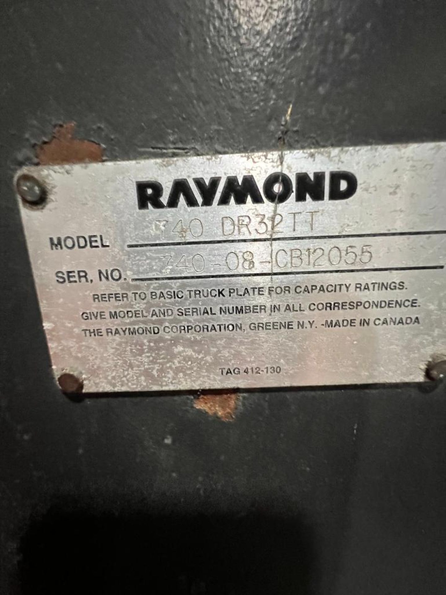 Raymond Reach Truck, Model 740 DR32TT, S/N 740-08-CB12055 ***Buyer is Responsible For Loading*** - Image 6 of 6