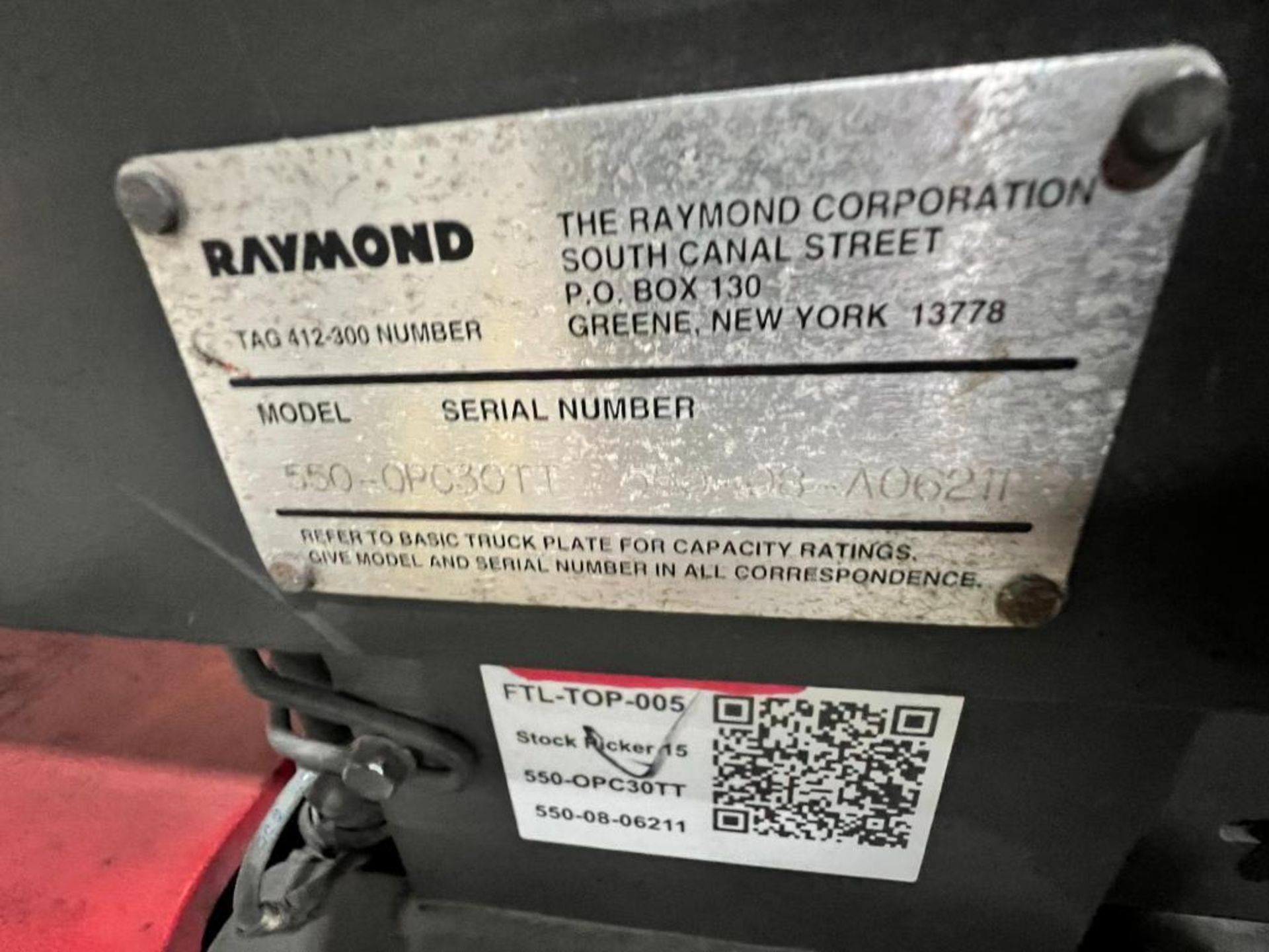 Raymond 3,000 LB. Order Picker, Model 550-OPC30TT, S/N 550-08-A06211, HD Hours 10,895 ***Buyer is Re - Image 5 of 5
