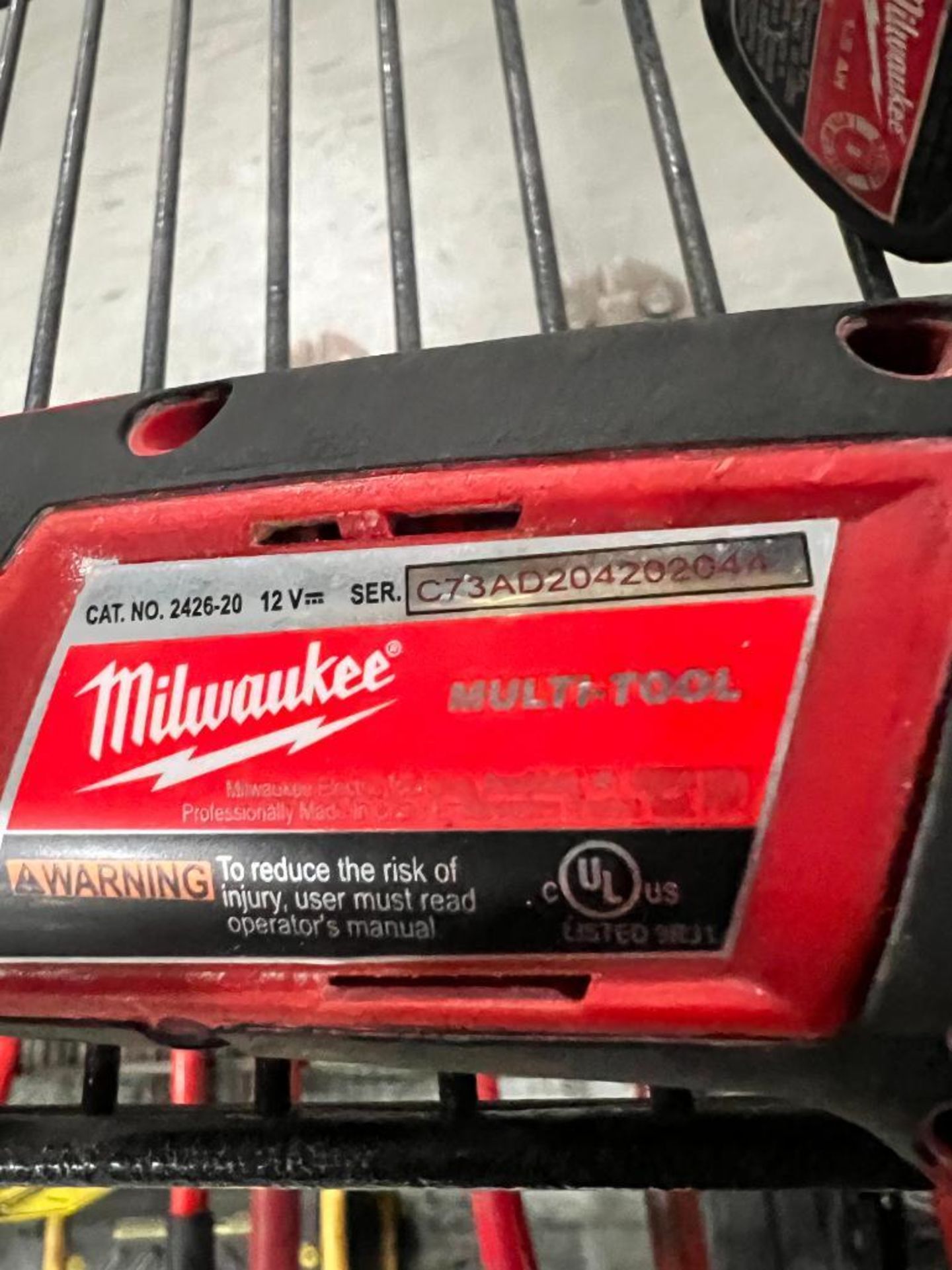 (1) Milwaukee 12-Volt Multi Tool, Cat No. 2426 -20, S/N C73AD204302044, (1) Milwaukee 12-Volt 3/8" D - Image 4 of 6