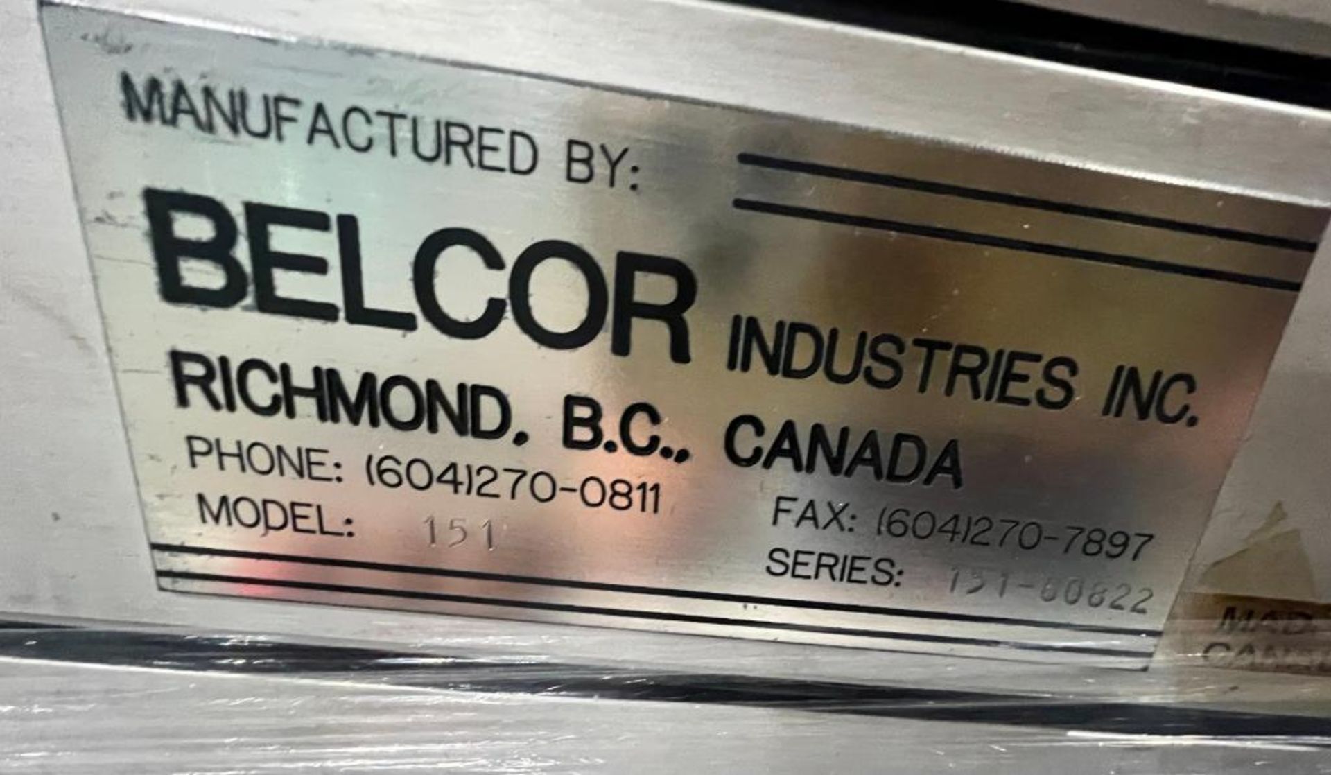 Belcor Industries Semi-Automatic Case Sealer, Model BEL151, S/N 151-00822 ($25 Loading fee will be a - Bild 6 aus 6