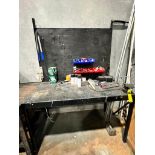 Metal Workbench, 4'10" L x 2'5" W, w/ Vise & Contents