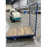 Blue Metal Material Carts w/ Wooden Floor ($5 Loading fee will be added to buyers invoice)