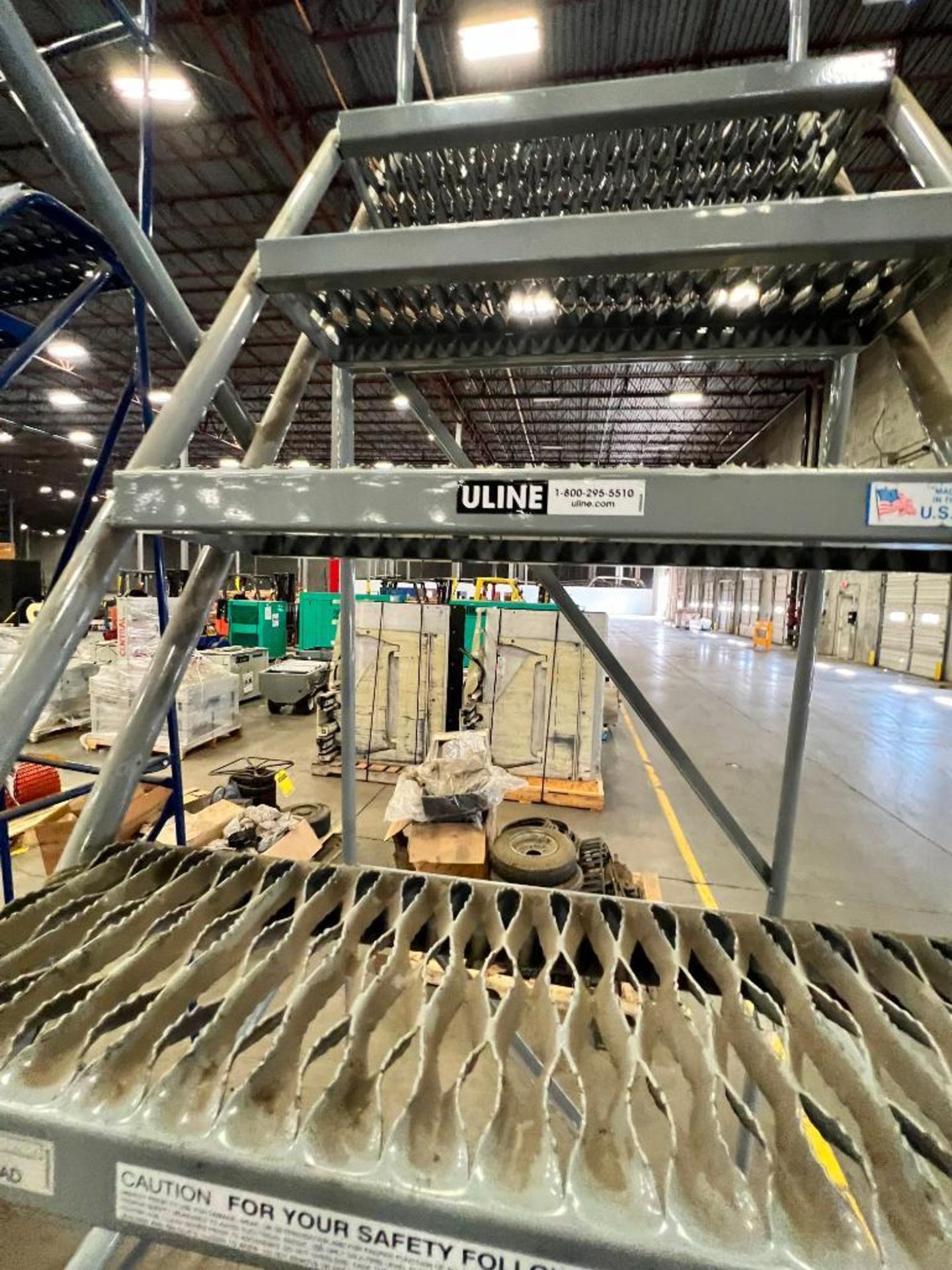 Uline 9-Step Rolling Safety Ladder, 450 LB. Max. Load ($25 Loading fee will be added to buyers invoi - Image 3 of 3