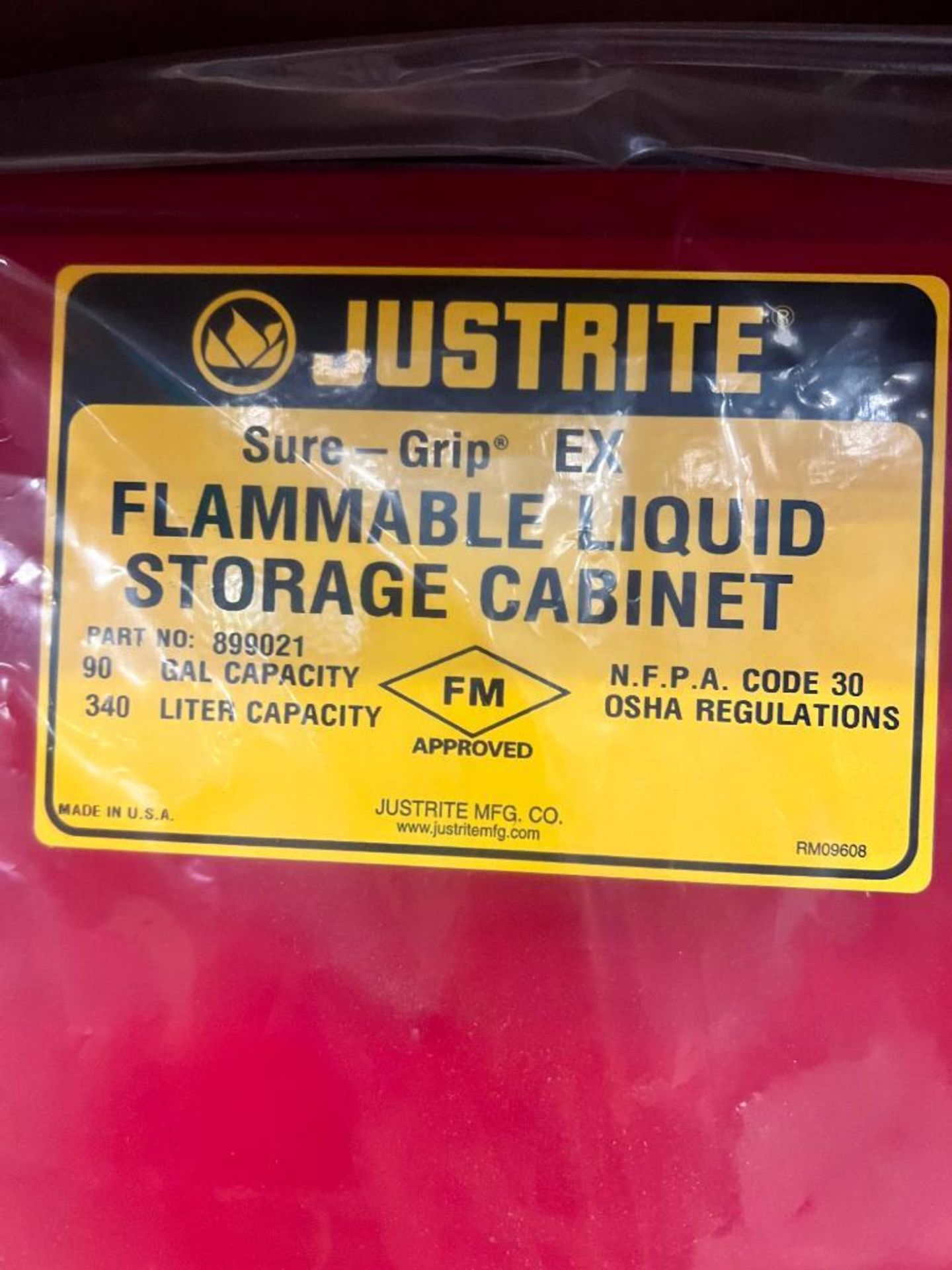 (New) Justrite Flammable 90-Gallon Capacity Storage Cabinet ($15 Loading fee will be added to buyers - Image 3 of 3