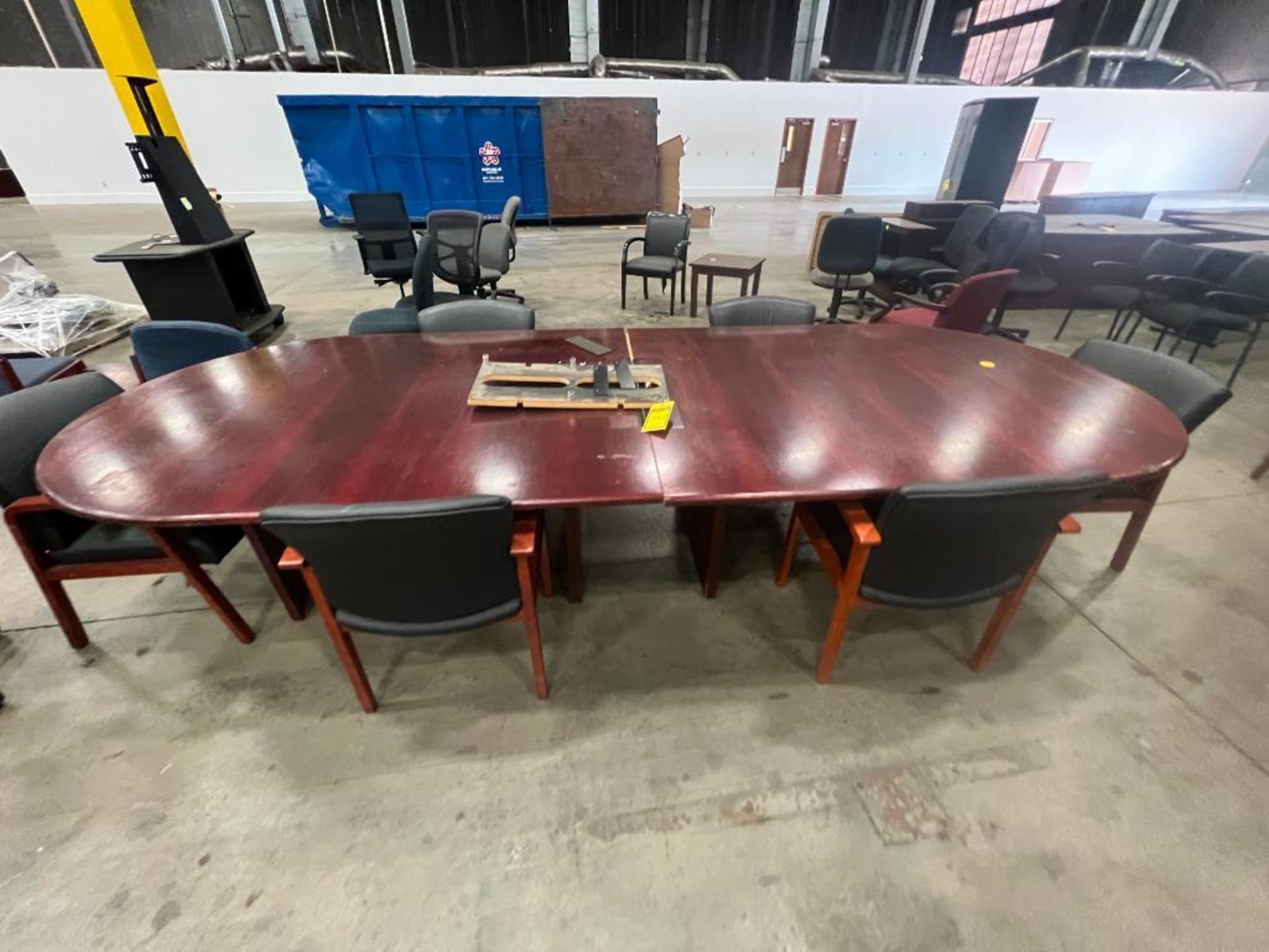 Conference Table, 12' L X 5' 4" W, w/ (6) Chairs ($50 Loading fee will be added to buyers invoice) - Image 2 of 4