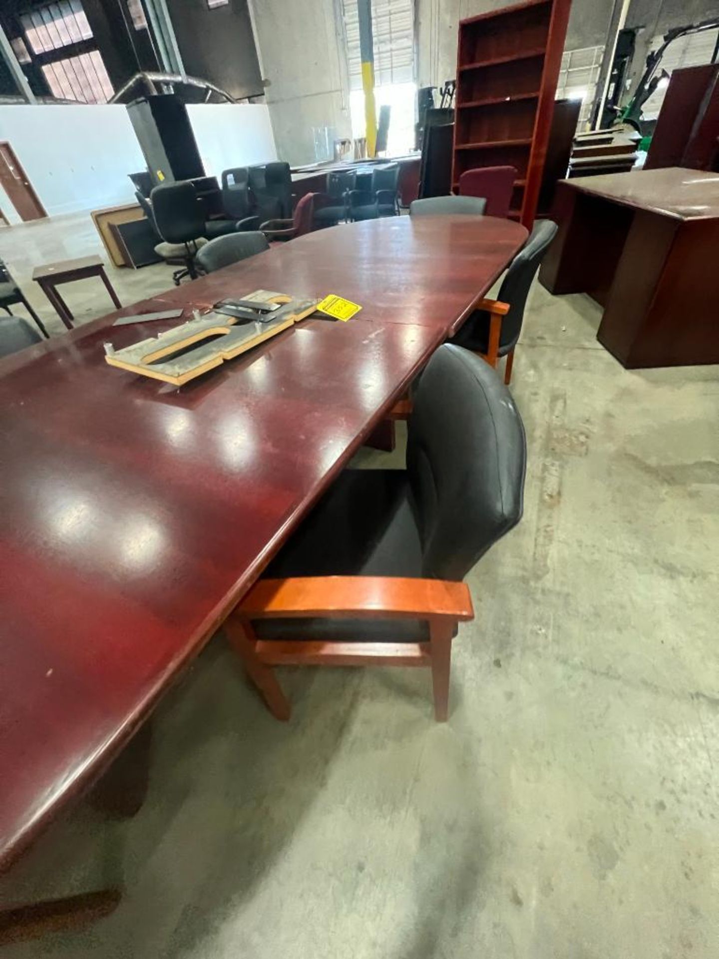 Conference Table, 12' L X 5' 4" W, w/ (6) Chairs ($50 Loading fee will be added to buyers invoice) - Image 3 of 4