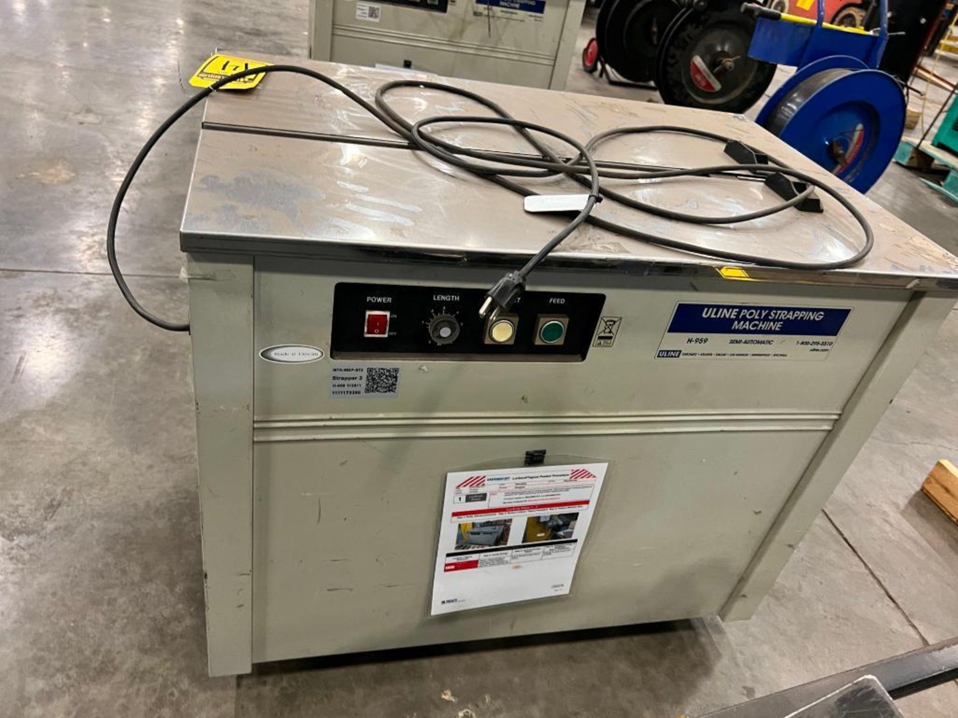 2011 Uline Poly Strapping Machine, Model H-959, S/N 111-117-3390, Single Phase ($15 Loading fee will