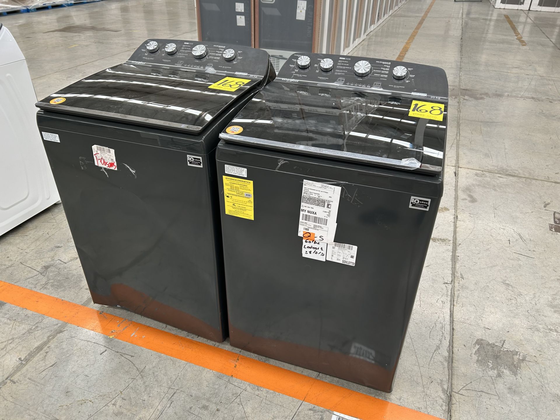 Lote de 2 Lavadoras contiene: 1 Lavadora de 20 KG Marca WHIRPOOL, Modelo 8MWTW2024WLG0, Serie 60415 - Image 3 of 5