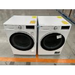 Lote de 2 Lavadoras contiene: 1 Lavadora de 12 KG Marca LG, Modelo WM12WVC4S6, Serie Y02219, Color