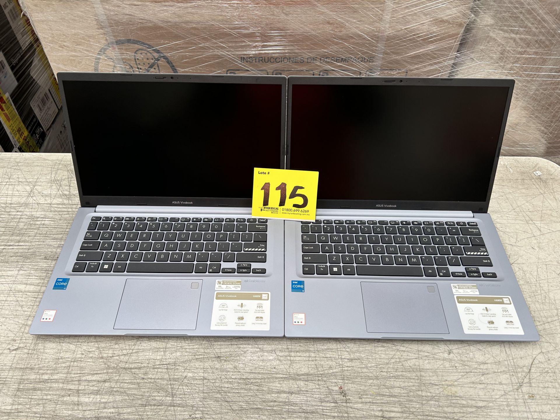 Lote de 2 laptops contiene: 1 laptop Marca ASUS, Modelo X1402ZPL512, 512SSD GB de almacenamiento, R