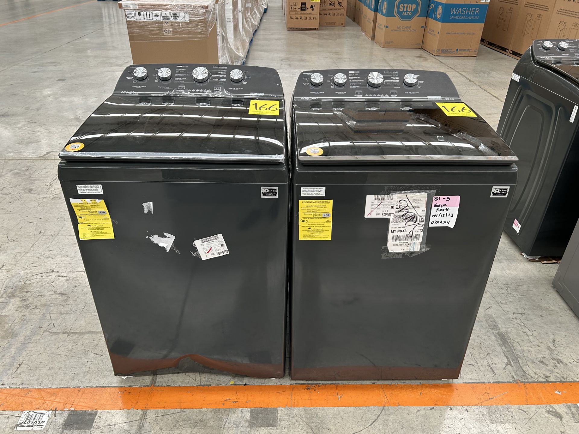 Lote de 2 Lavadoras contiene: 1 Lavadora de 20 KG Marca WHIRPOOL, Modelo 8MWTW2024WLG0, Serie 65942