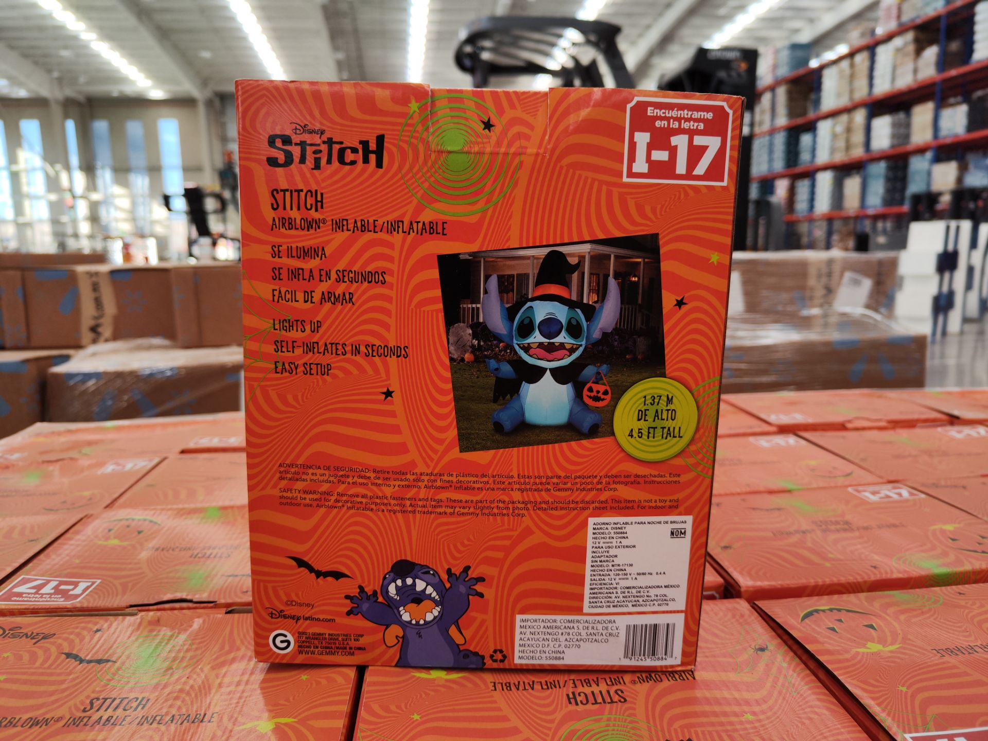 (NUEVO) Lote de 27 piezas de inflable con iluminación de Stitch Halloween, Marca AIRBLOWN, 1.37 m de - Image 4 of 4