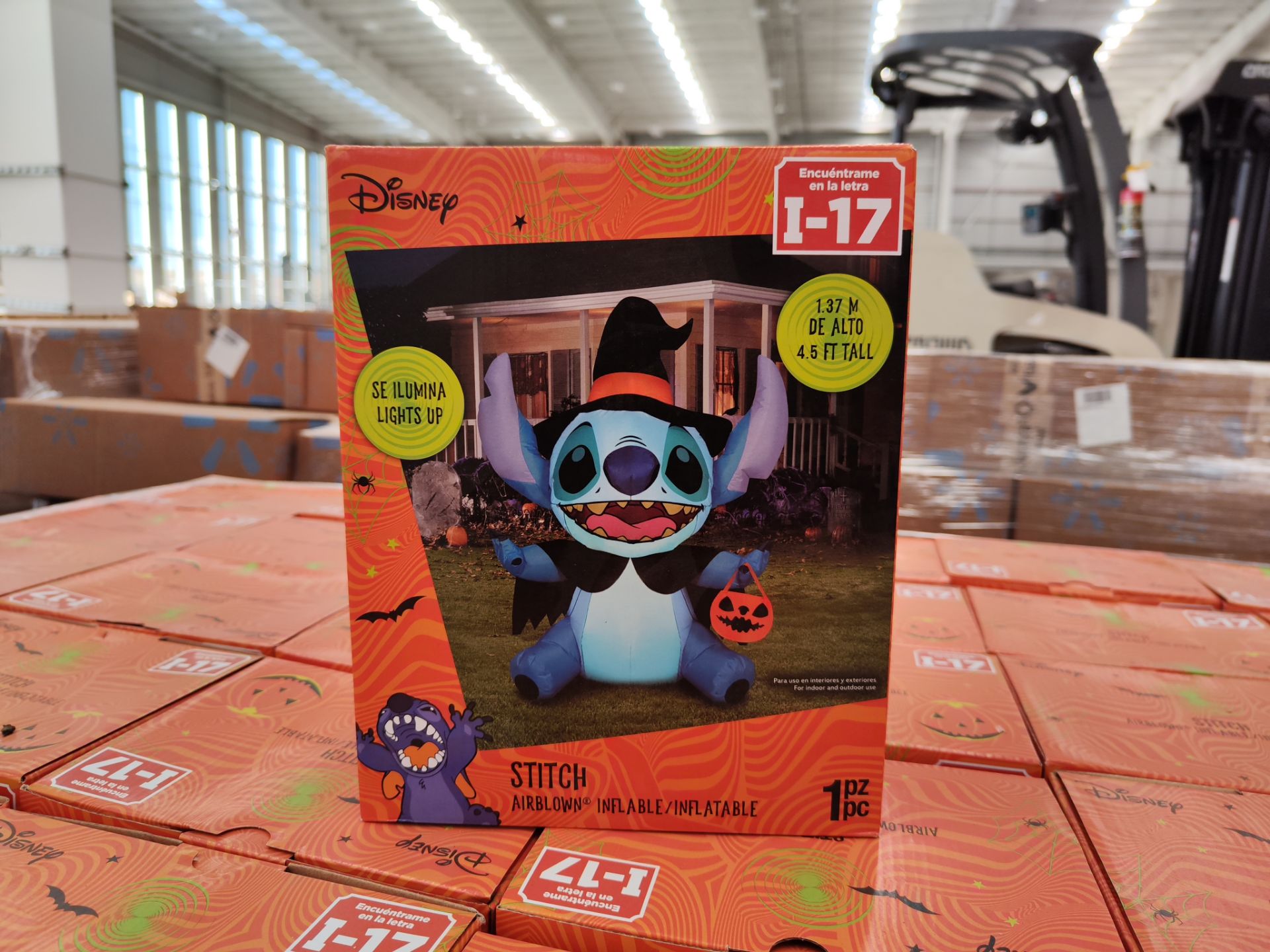 (NUEVO) Lote de 27 piezas de inflable con iluminación de Stitch Halloween, Marca AIRBLOWN, 1.37 m de