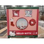 (Nuevo) Lote conformado por 25 set navideños, Colección Hello Kitty, marca SANRIO, incluye 2 almoha